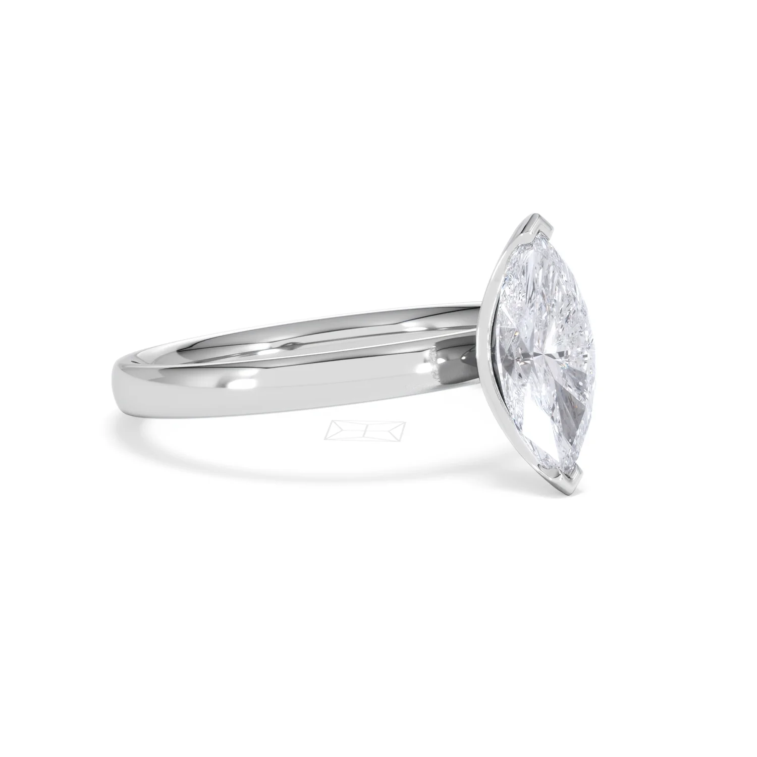Origin 1.00ct Marquise Cut Lab Diamond Solitaire Engagement Ring in 18K White Gold - Image 17