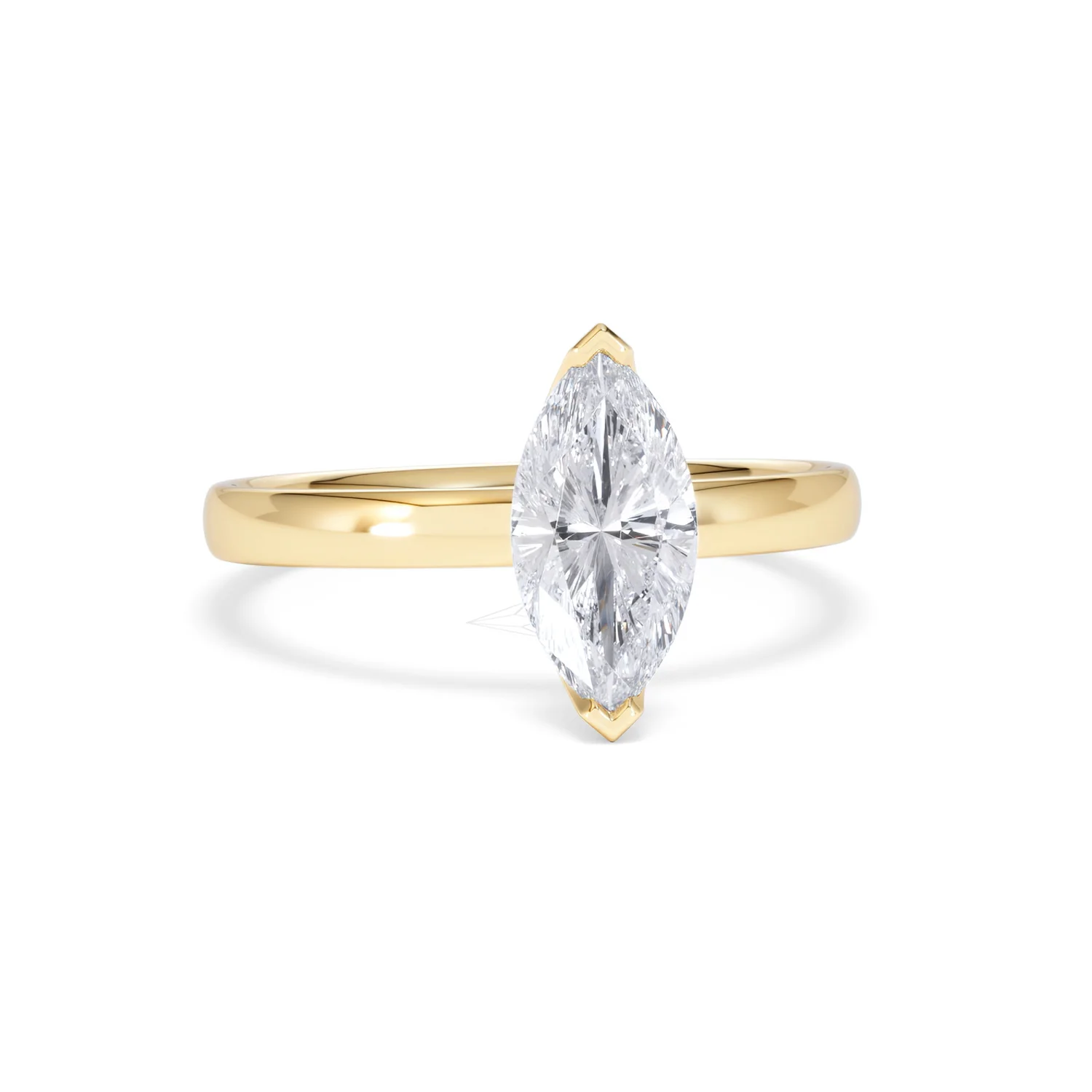 Origin 1.00ct Marquise Cut Lab Diamond Solitaire Engagement Ring in 18K Yellow Gold - Image 10