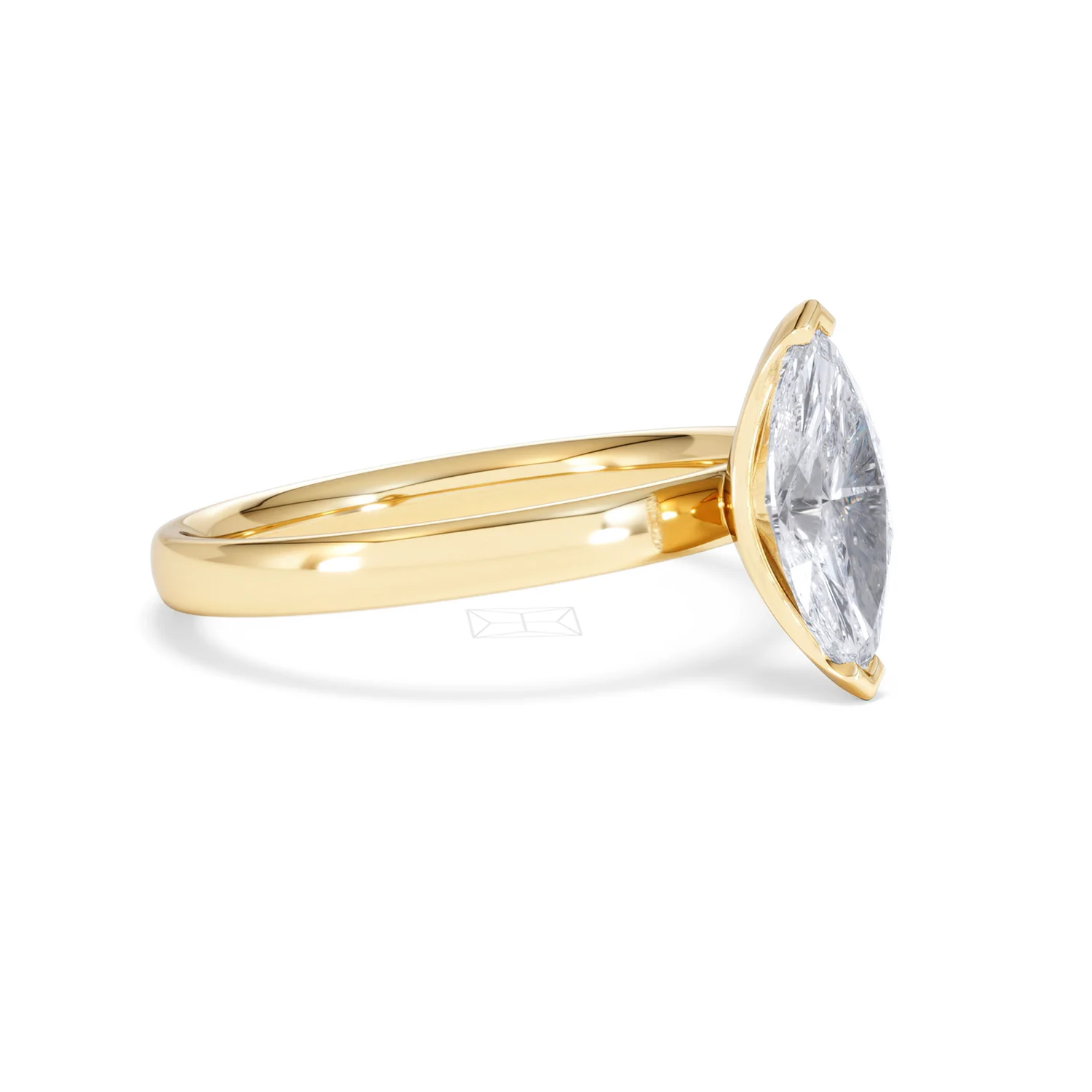 Origin 1.00ct Marquise Cut Lab Diamond Solitaire Engagement Ring in 18K Yellow Gold - Image 19