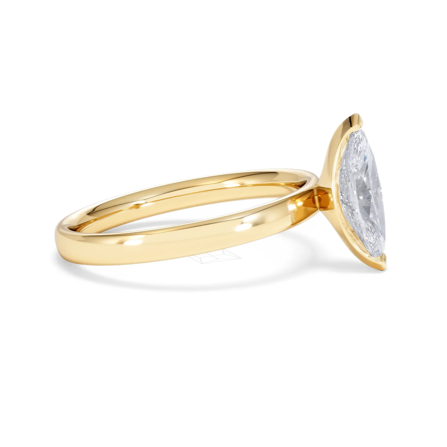 Origin 1.00ct Marquise Cut Lab Diamond Solitaire Engagement Ring in 18K Yellow Gold - Image 24