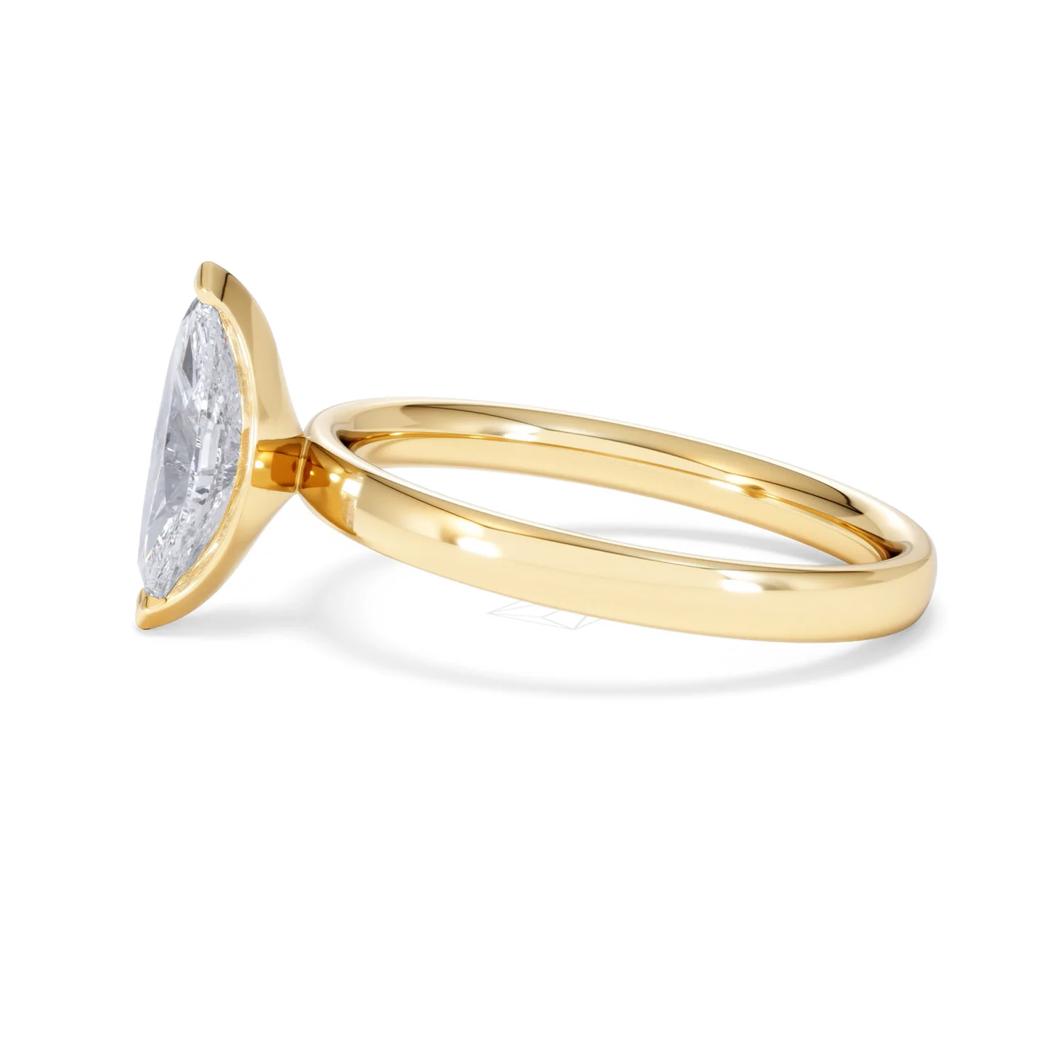 Origin 1.00ct Marquise Cut Lab Diamond Solitaire Engagement Ring in 18K Yellow Gold - Image 70