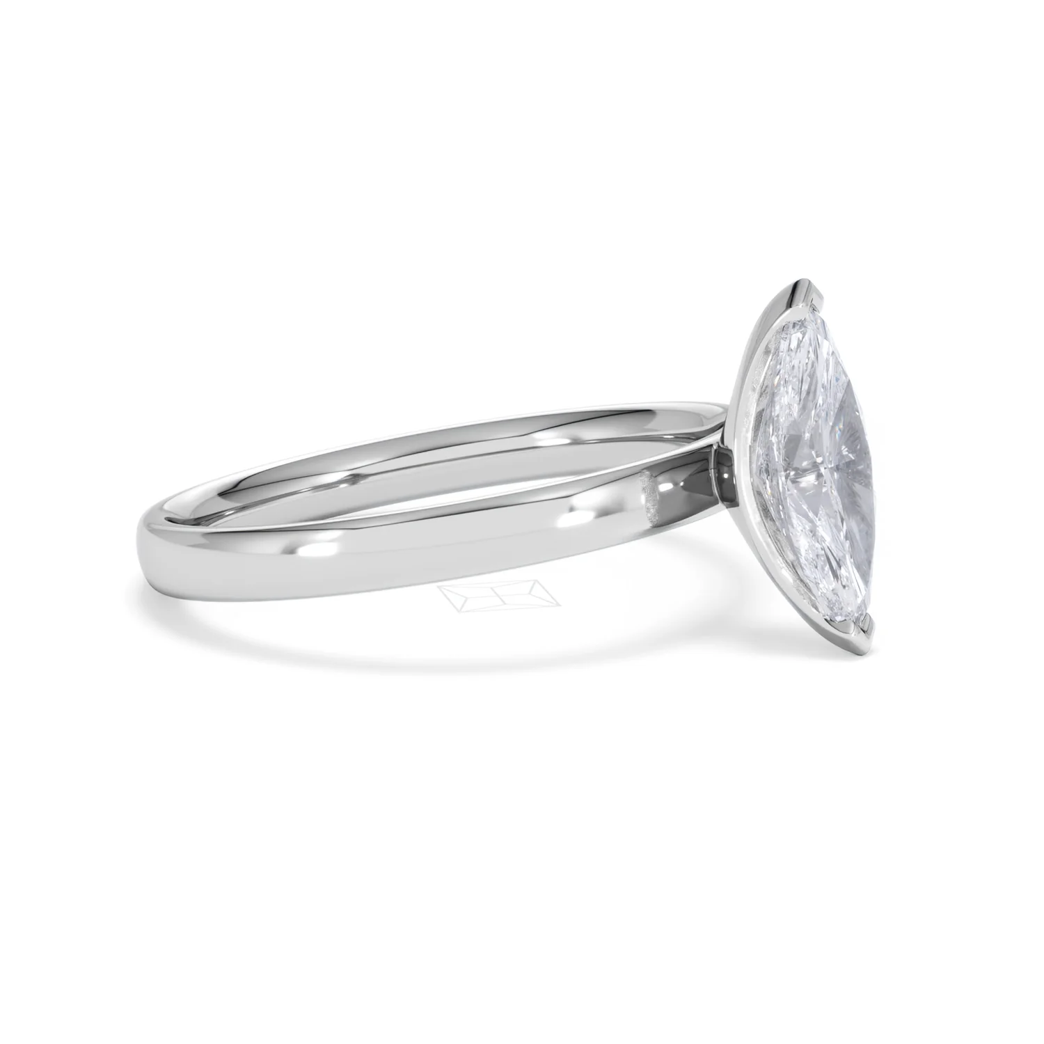 Origin 1.00ct Marquise Cut Lab Diamond Solitaire Engagement Ring in Platinum - Image 21
