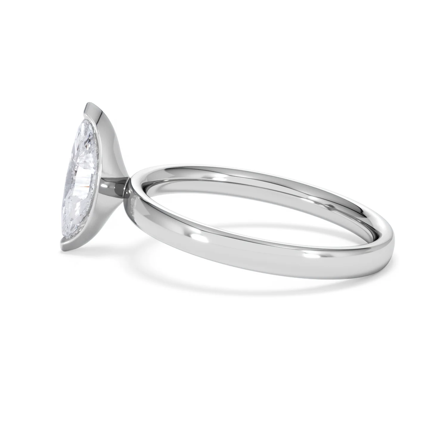 Origin 1.00ct Marquise Cut Lab Diamond Solitaire Engagement Ring in Platinum - Image 66