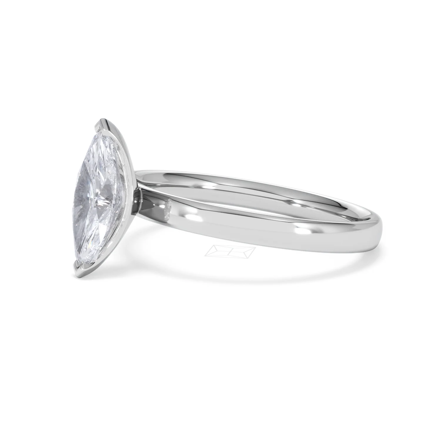 Origin 1.00ct Marquise Cut Lab Diamond Solitaire Engagement Ring in Platinum - Image 75