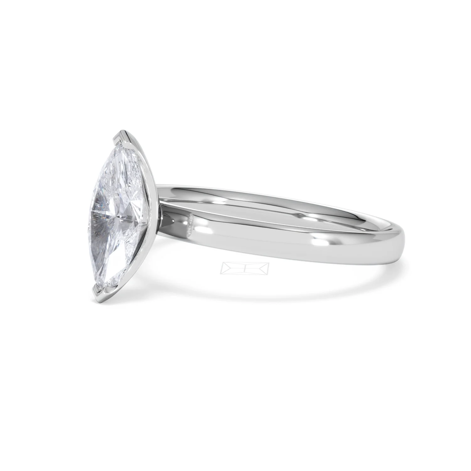 Origin 1.00ct Marquise Cut Lab Diamond Solitaire Engagement Ring in Platinum - Image 77