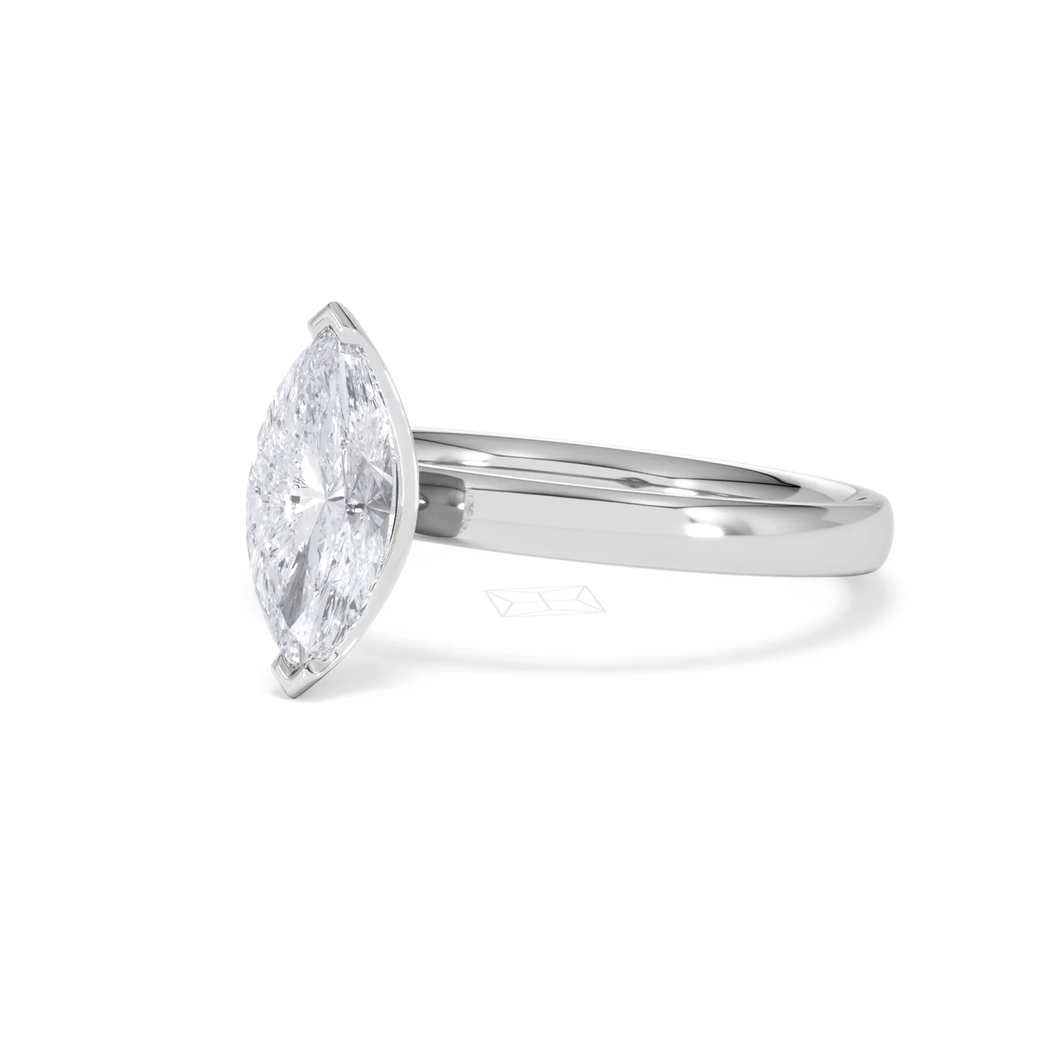 Origin 1.00ct Marquise Cut Lab Diamond Solitaire Engagement Ring in Platinum - Image 80