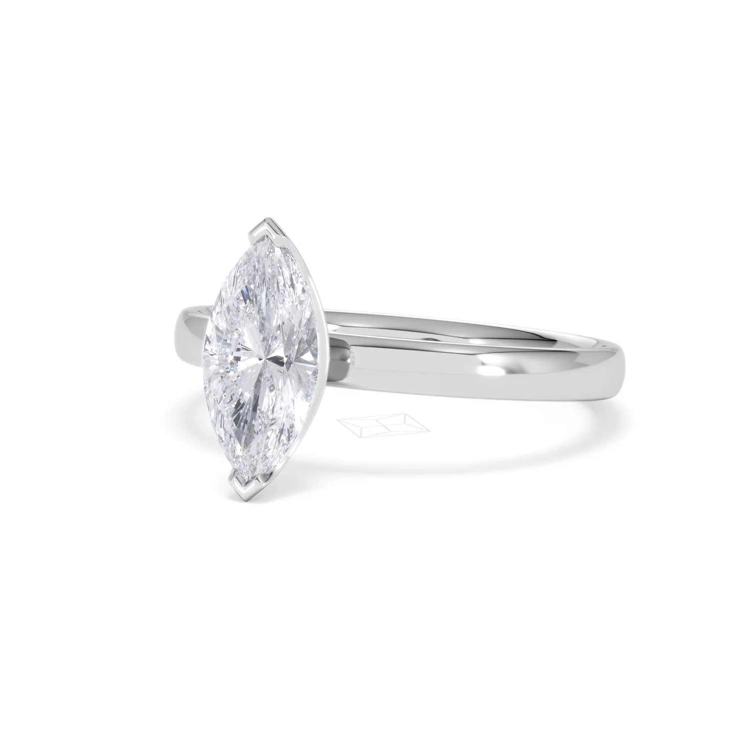 Origin 1.00ct Marquise Cut Lab Diamond Solitaire Engagement Ring in Platinum - Image 82