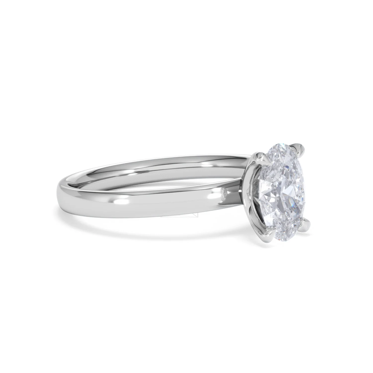 Origin 1.00ct Oval Cut Lab Diamond Solitaire Engagement Ring in 18K White Gold - Image 18