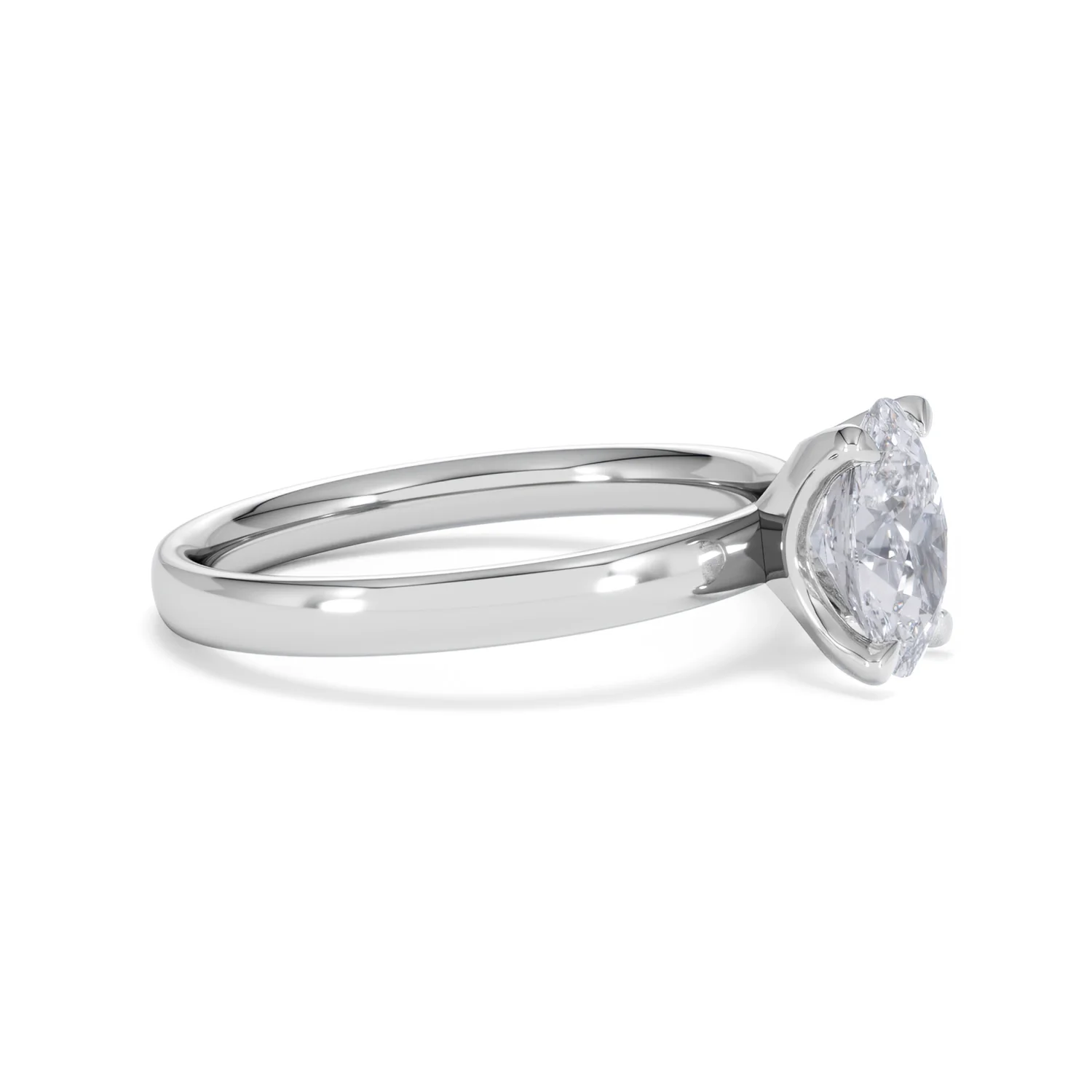 Origin 1.00ct Oval Cut Lab Diamond Solitaire Engagement Ring in 18K White Gold - Image 22