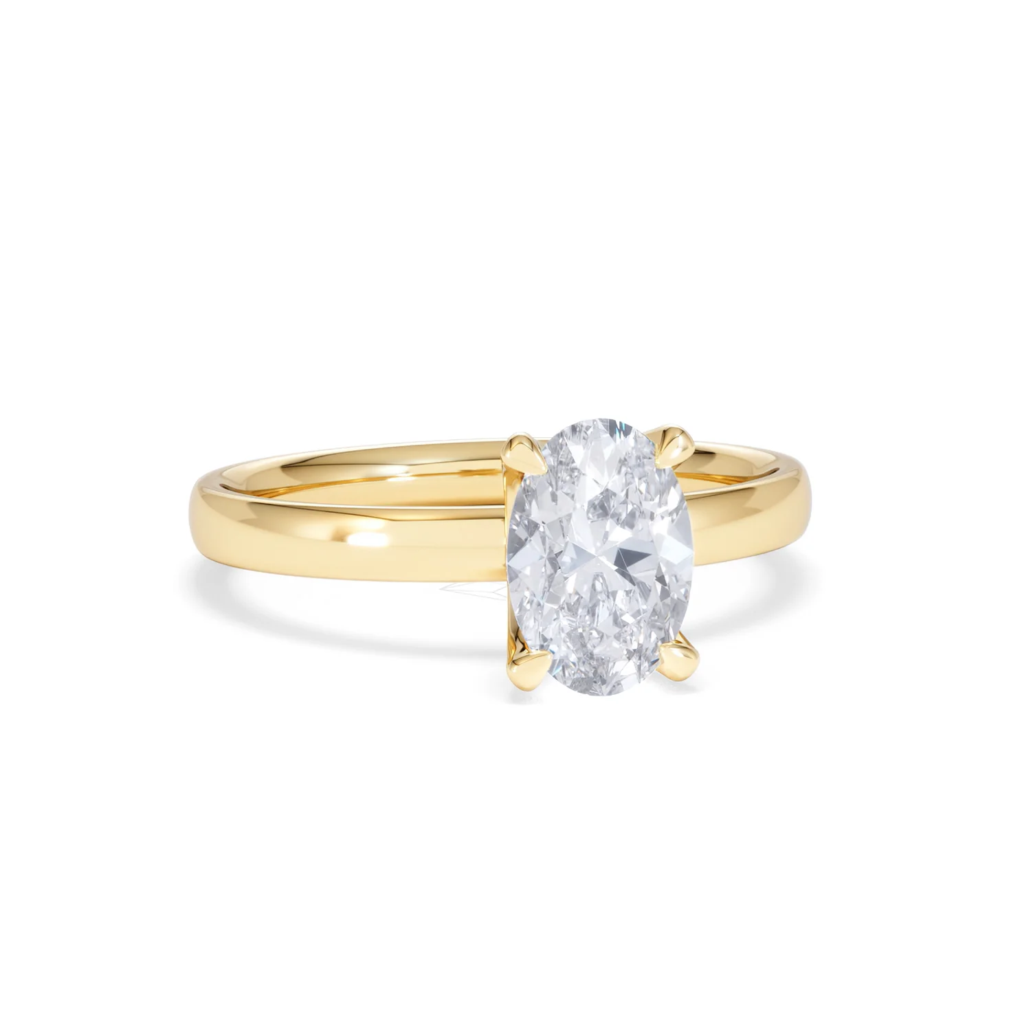 Origin 1.00ct Oval Cut Lab Diamond Solitaire Engagement Ring in 18K Yellow Gold - Image 11