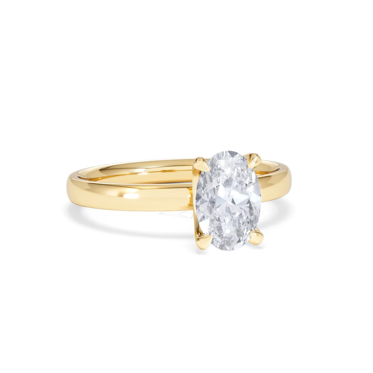 Origin 1.00ct Oval Cut Lab Diamond Solitaire Engagement Ring in 18K Yellow Gold - Image 12