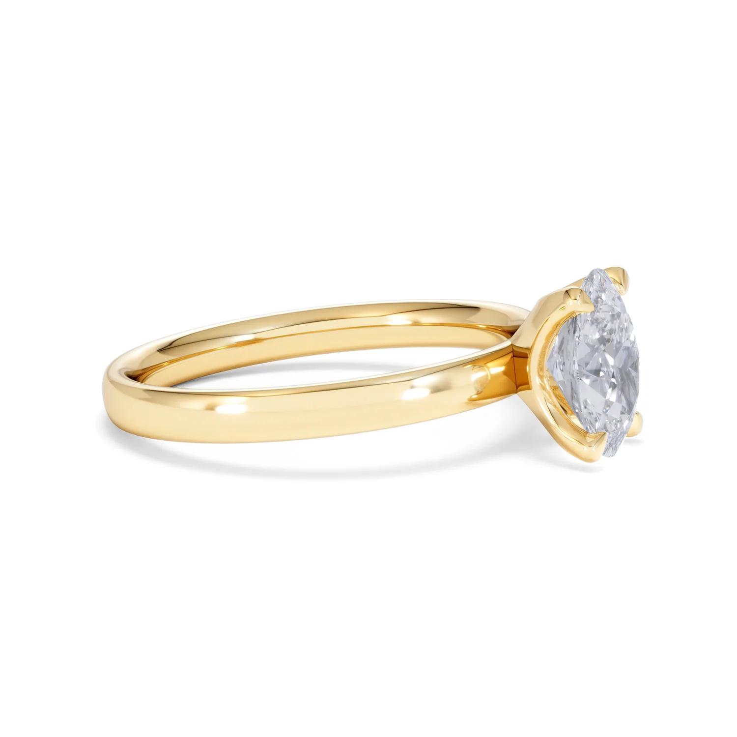 Origin 1.00ct Oval Cut Lab Diamond Solitaire Engagement Ring in 18K Yellow Gold - Image 22