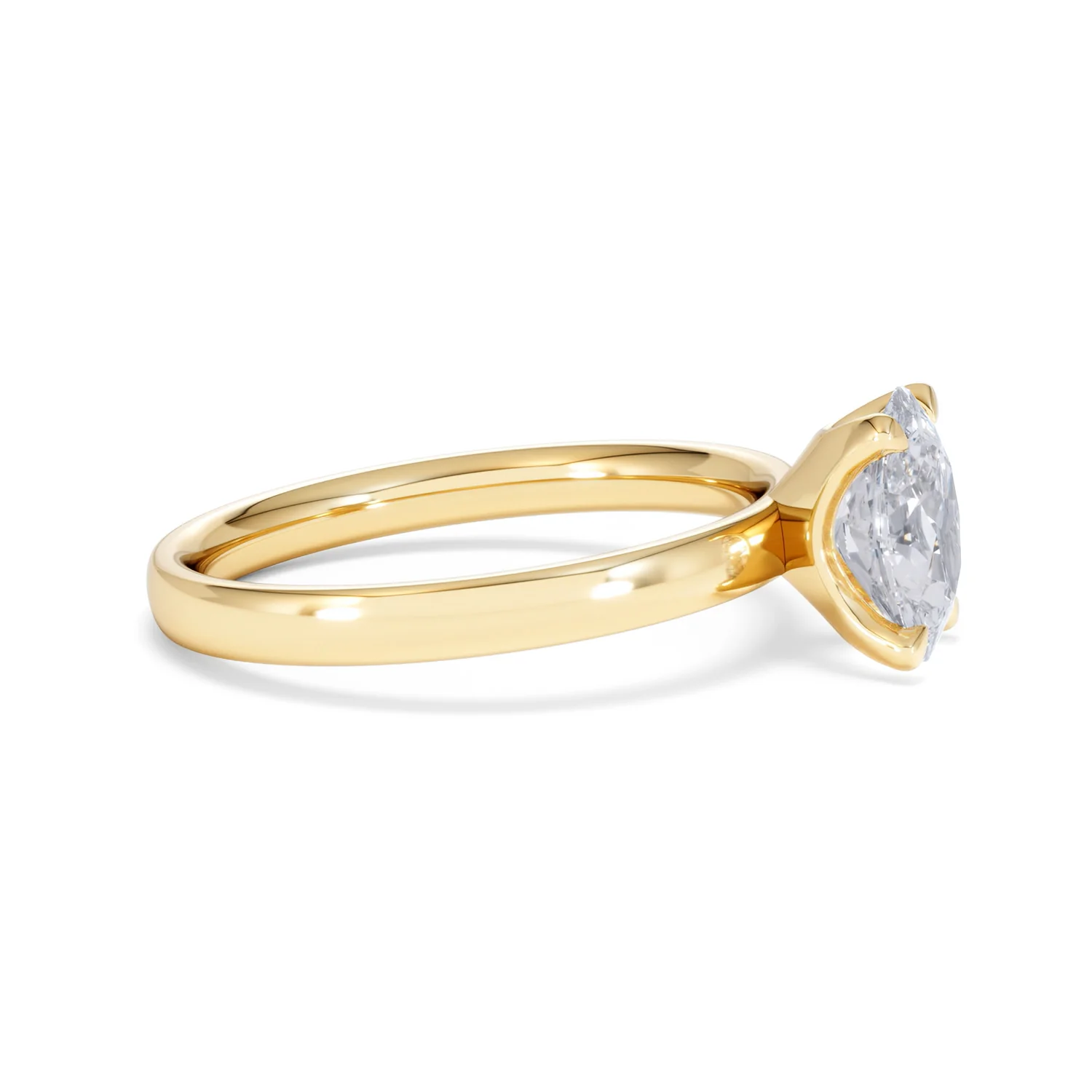 Origin 1.00ct Oval Cut Lab Diamond Solitaire Engagement Ring in 18K Yellow Gold - Image 24