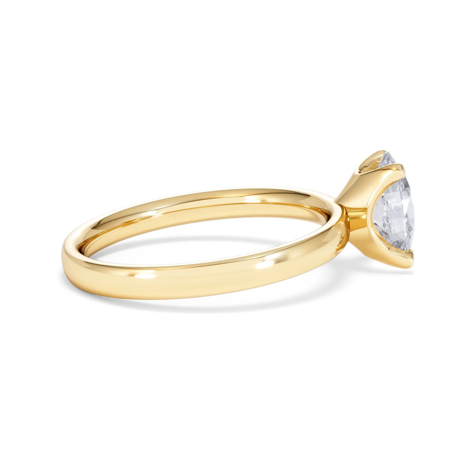 Origin 1.00ct Oval Cut Lab Diamond Solitaire Engagement Ring in 18K Yellow Gold - Image 30