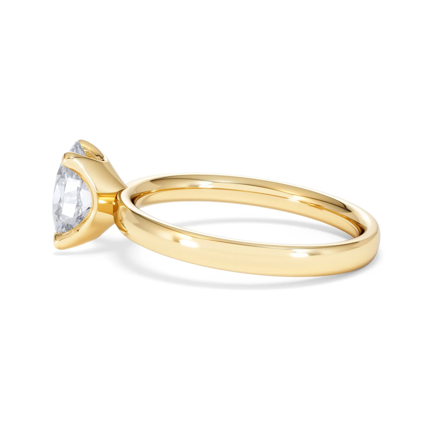 Origin 1.00ct Oval Cut Lab Diamond Solitaire Engagement Ring in 18K Yellow Gold - Image 66