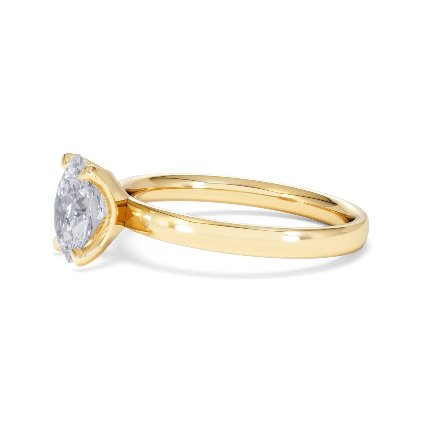 Origin 1.00ct Oval Cut Lab Diamond Solitaire Engagement Ring in 18K Yellow Gold - Image 73