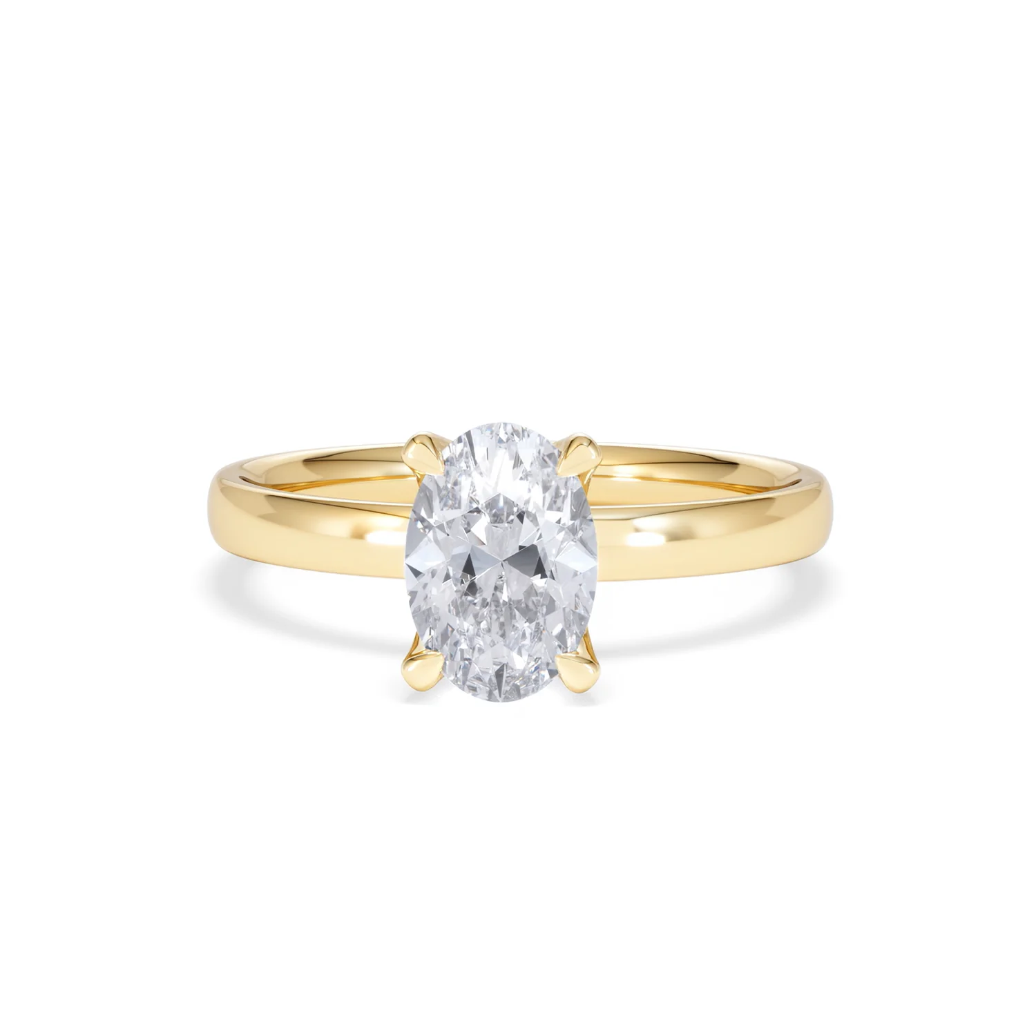 Origin 1.00ct Oval Cut Lab Diamond Solitaire Engagement Ring in 18K Yellow Gold - Image 87
