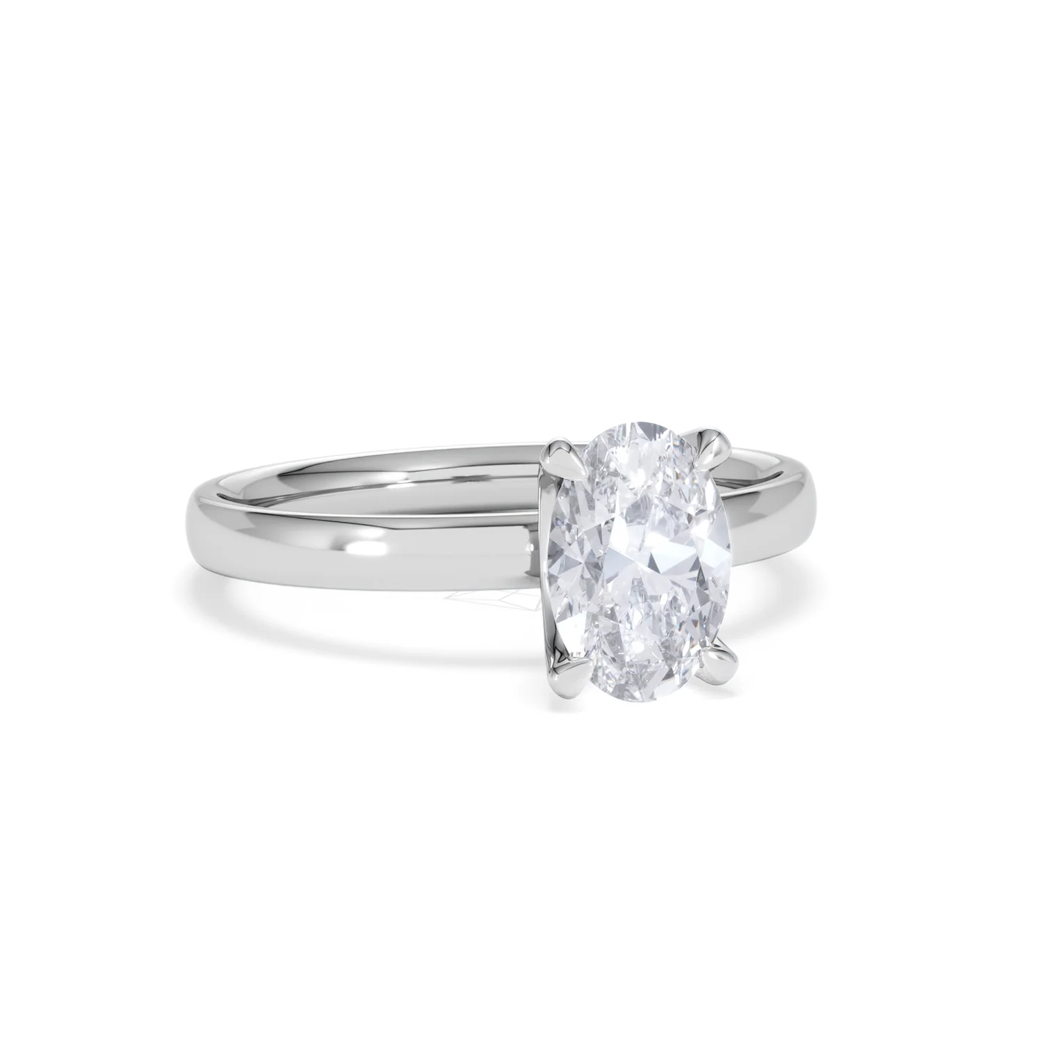 Origin 1.00ct Oval Cut Lab Diamond Solitaire Engagement Ring in Platinum - Image 12