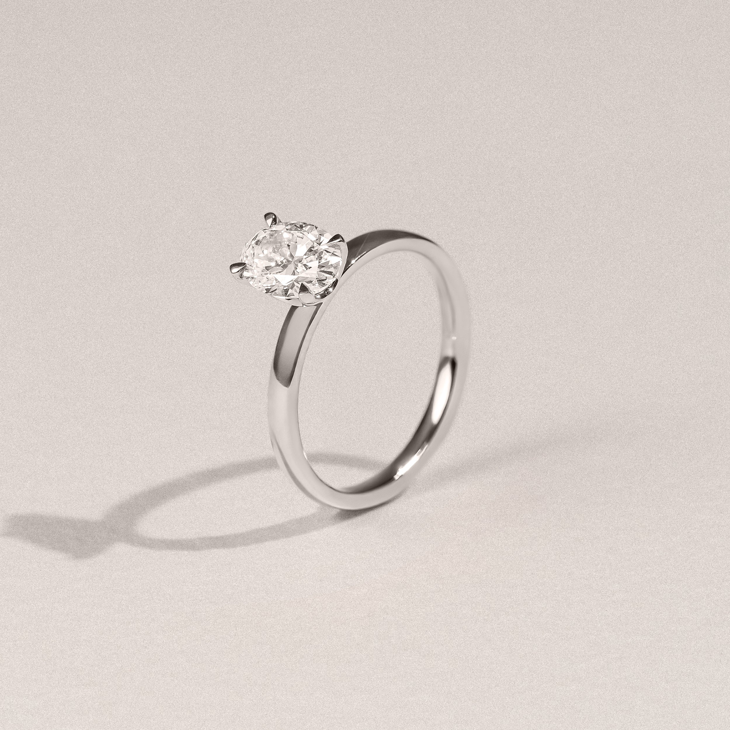 Origin 1.00ct Oval Cut Lab Diamond Solitaire Engagement Ring in Platinum - Image 6