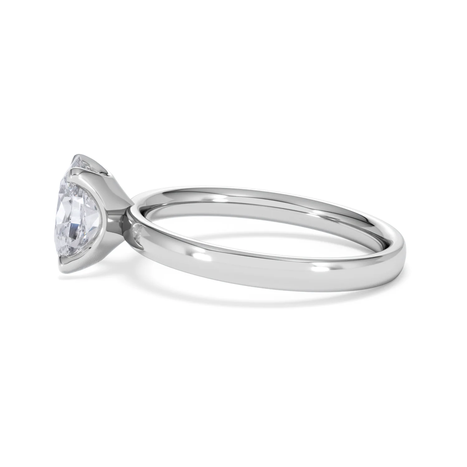 Origin 1.00ct Oval Cut Lab Diamond Solitaire Engagement Ring in Platinum - Image 68