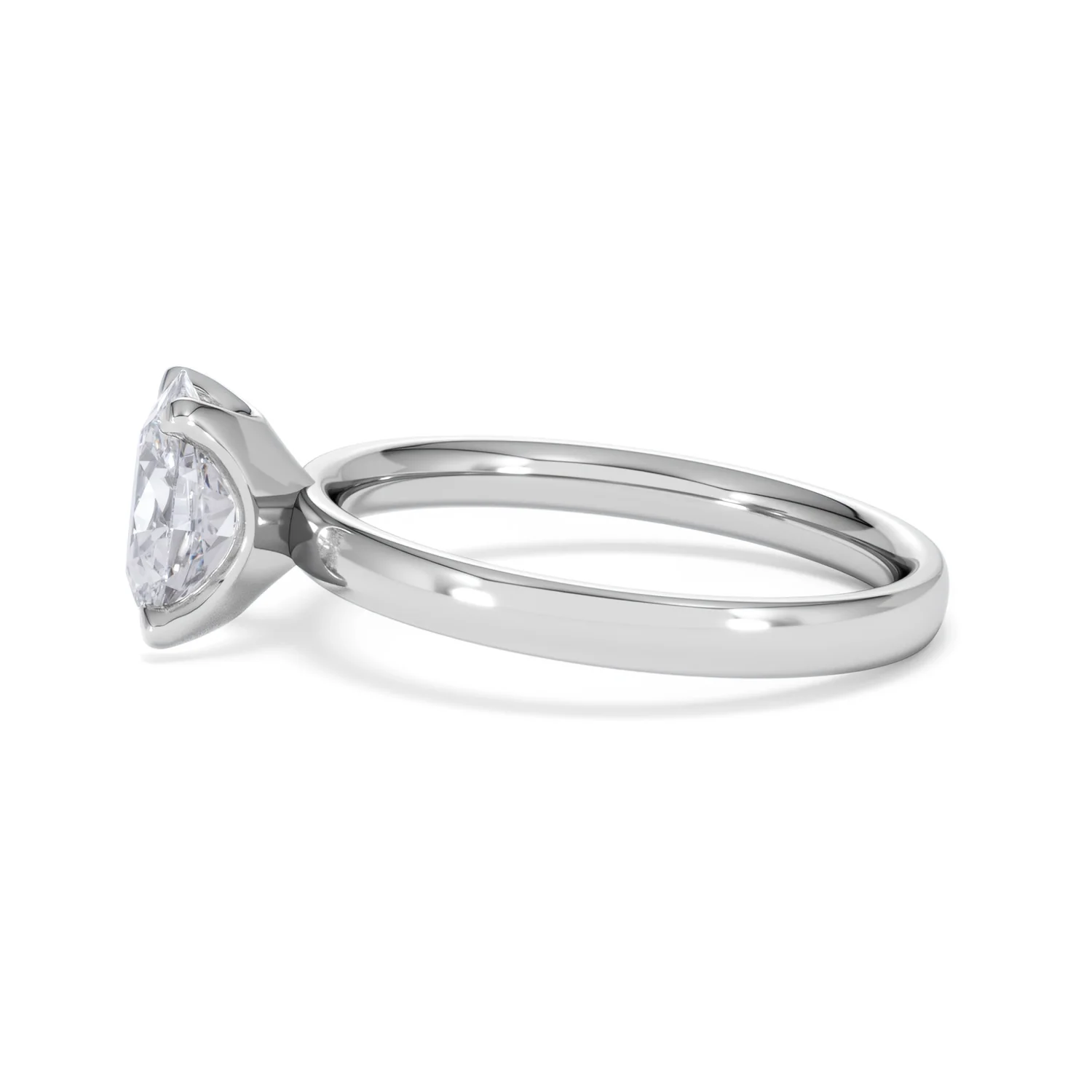 Origin 1.00ct Oval Cut Lab Diamond Solitaire Engagement Ring in Platinum - Image 69