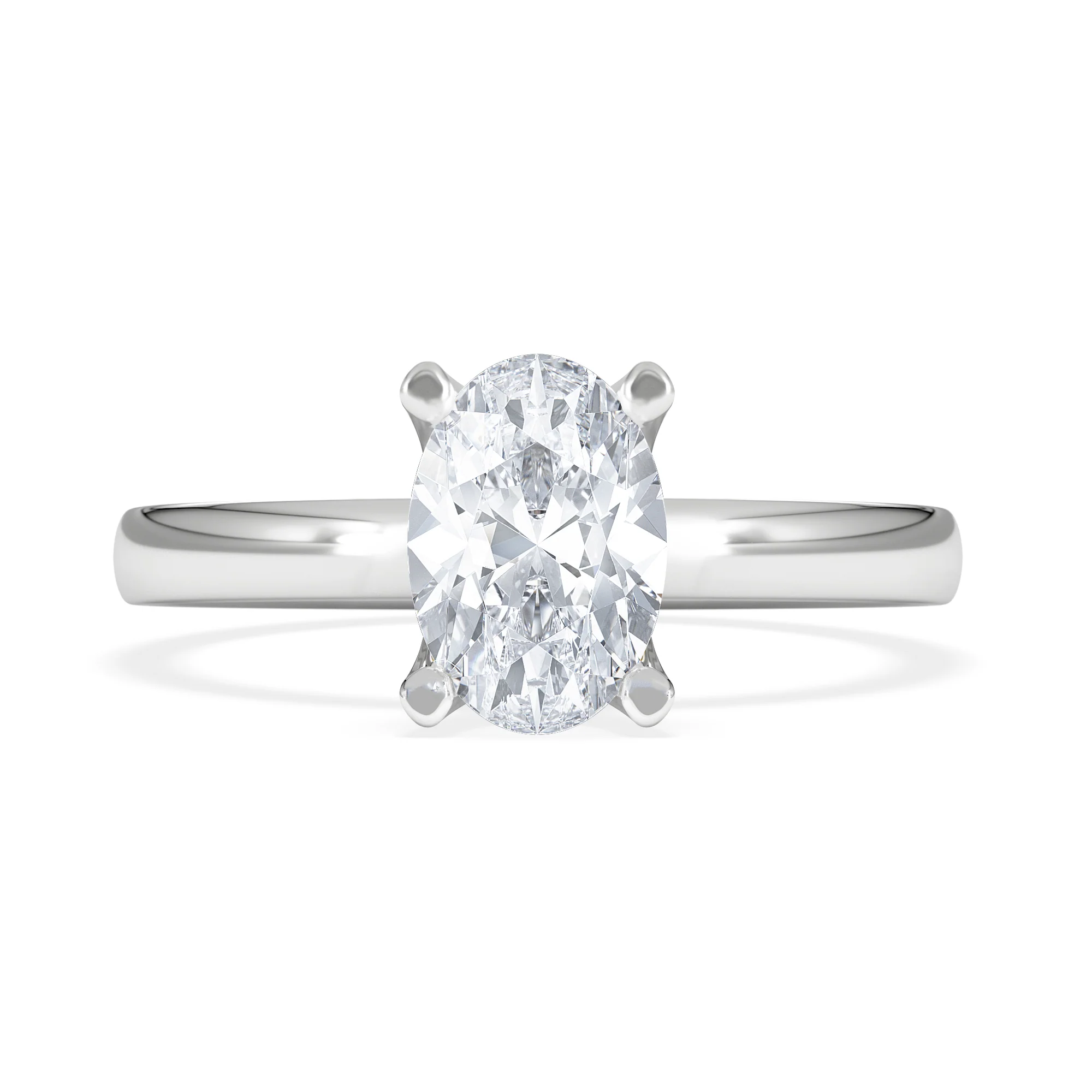 Origin 1.00ct Oval Cut Lab Diamond Solitaire Engagement Ring in Platinum - Image 7