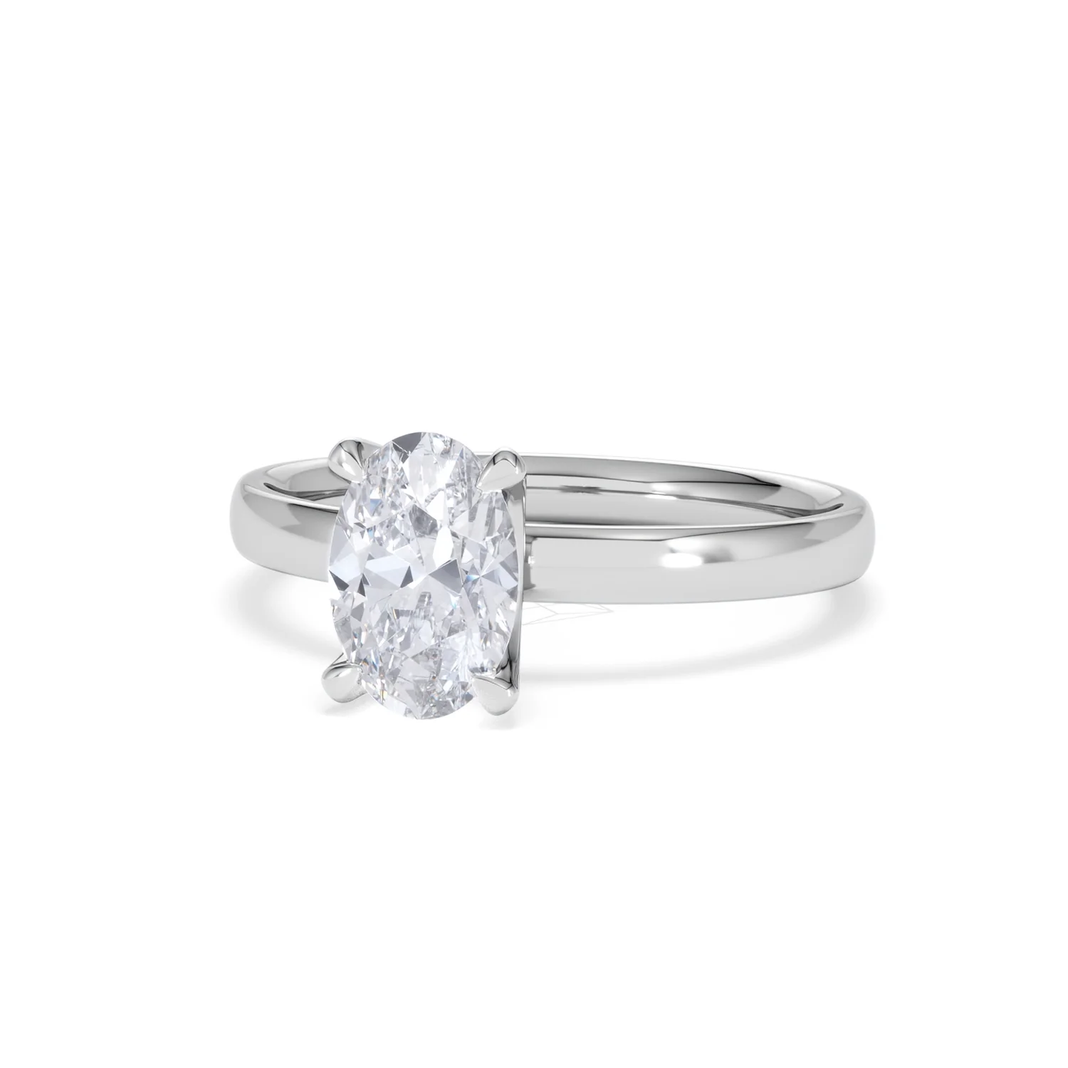 Origin 1.00ct Oval Cut Lab Diamond Solitaire Engagement Ring in Platinum - Image 84