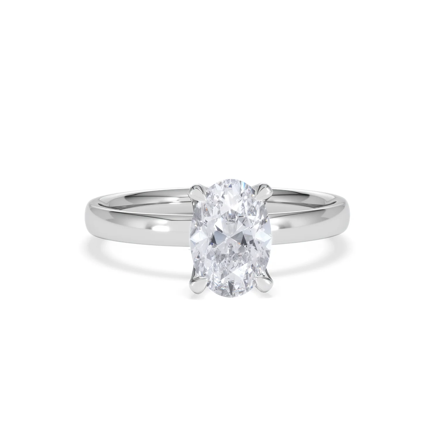 Origin 1.00ct Oval Cut Lab Diamond Solitaire Engagement Ring in Platinum - Image 9