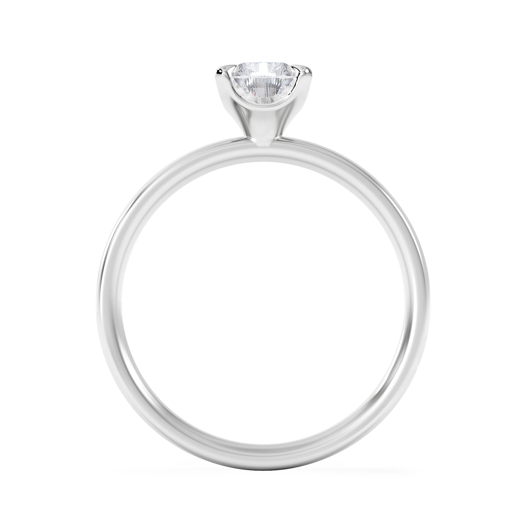 Origin 1.00ct Pear Cut Lab Diamond Solitaire Engagement Ring in 18K White Gold - Image 3