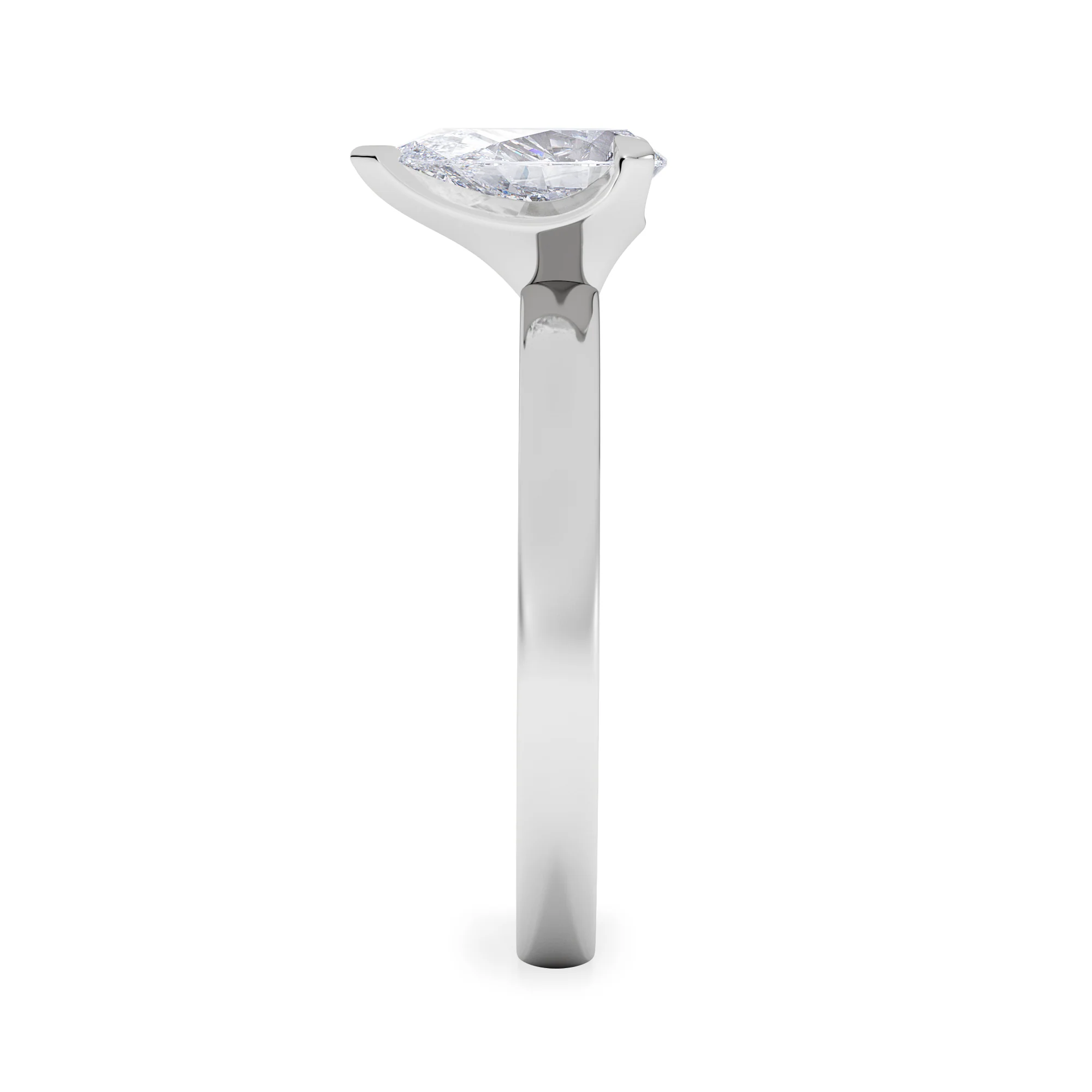 Origin 1.00ct Pear Cut Lab Diamond Solitaire Engagement Ring in 18K White Gold - Image 5
