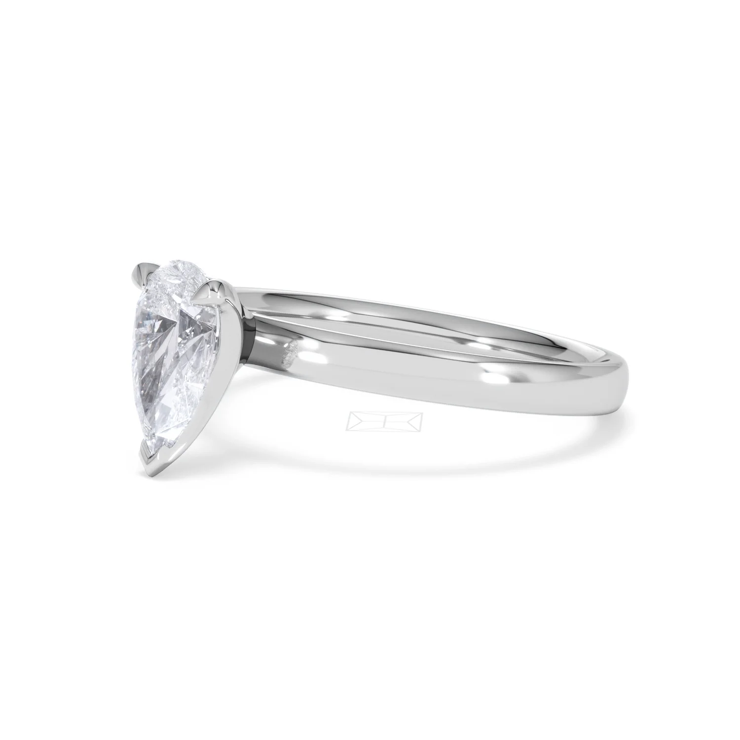 Origin 1.00ct Pear Cut Lab Diamond Solitaire Engagement Ring in 18K White Gold - Image 76