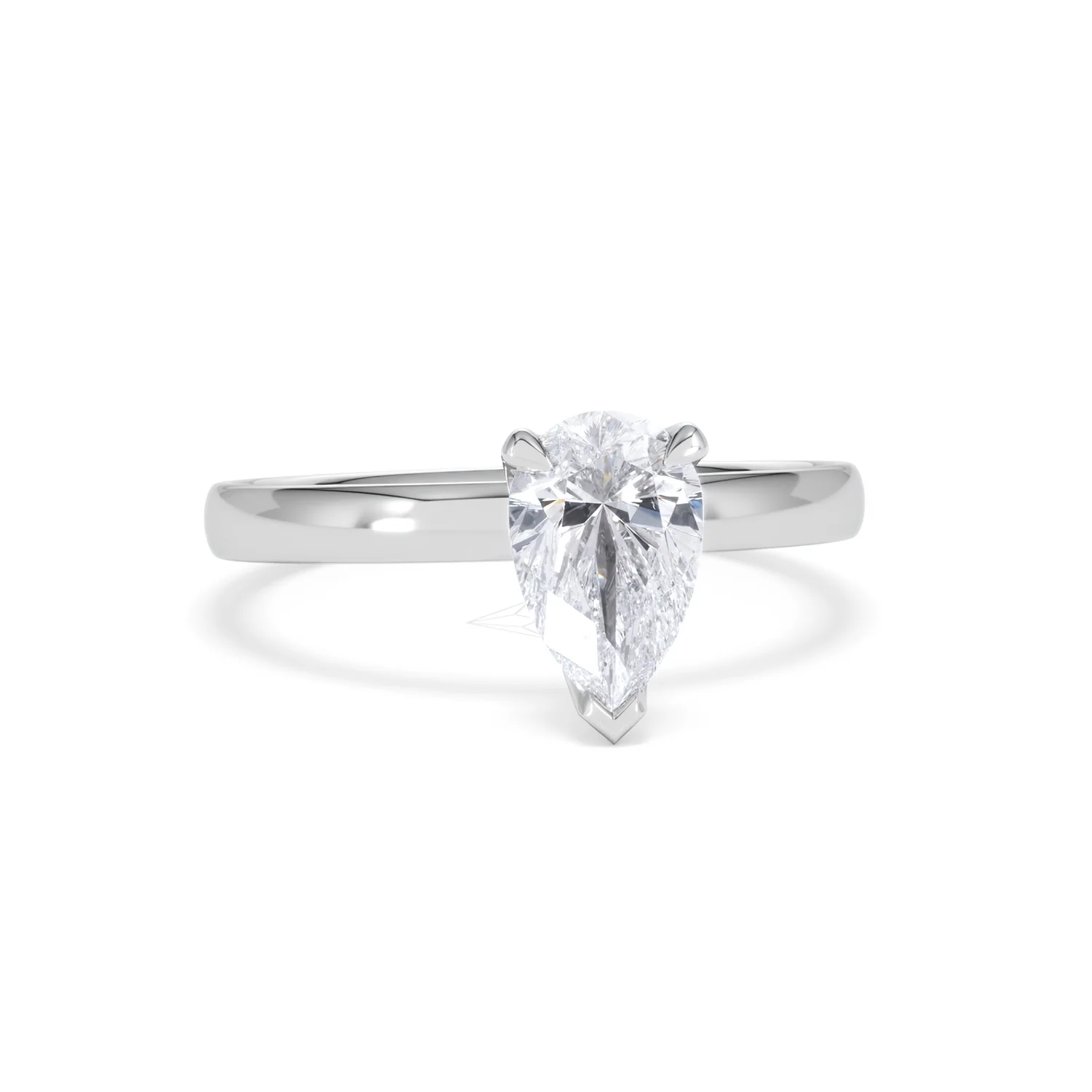 Origin 1.00ct Pear Cut Lab Diamond Solitaire Engagement Ring in 18K White Gold - Image 9