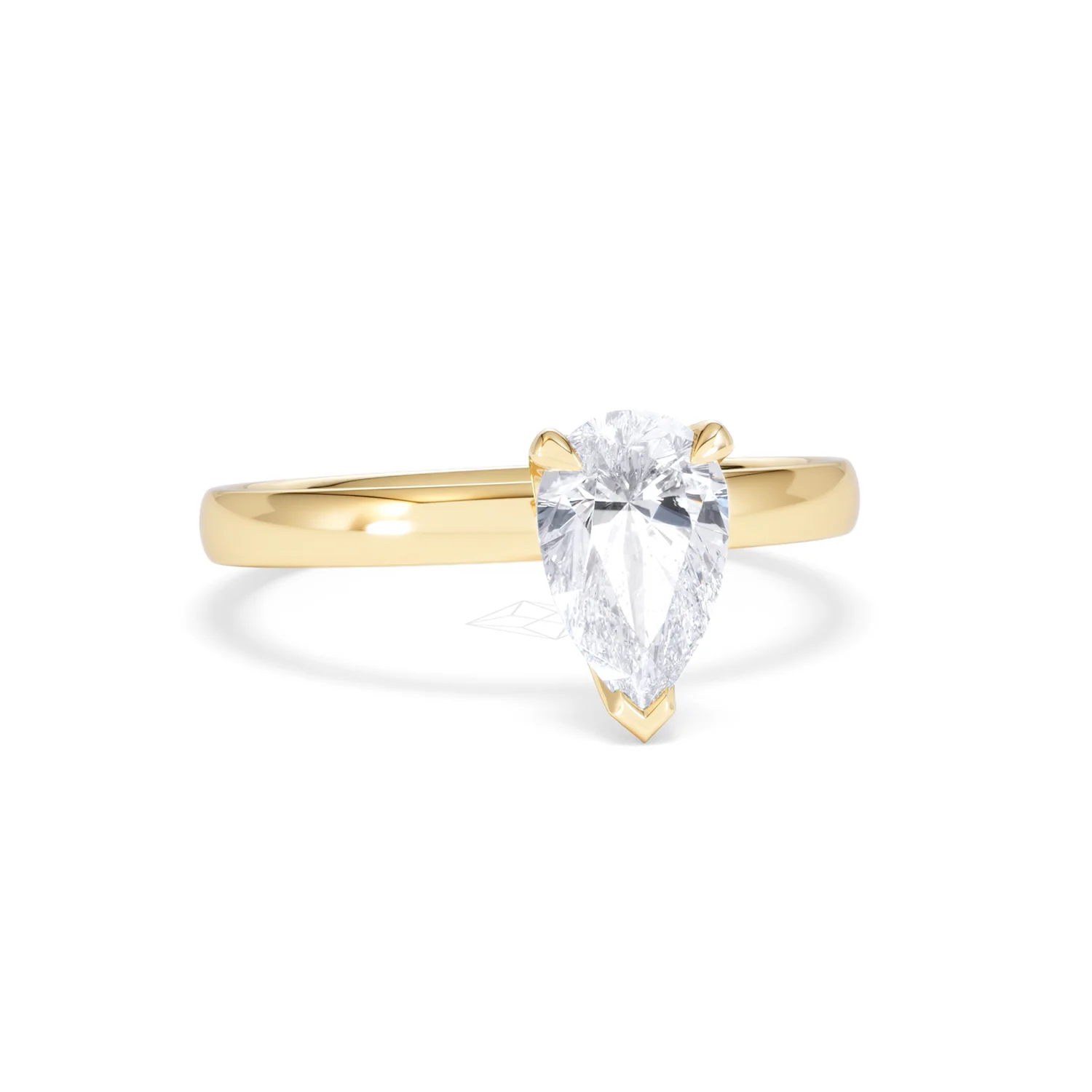 Origin 1.00ct Pear Cut Lab Diamond Solitaire Engagement Ring in 18K Yellow Gold - Image 11
