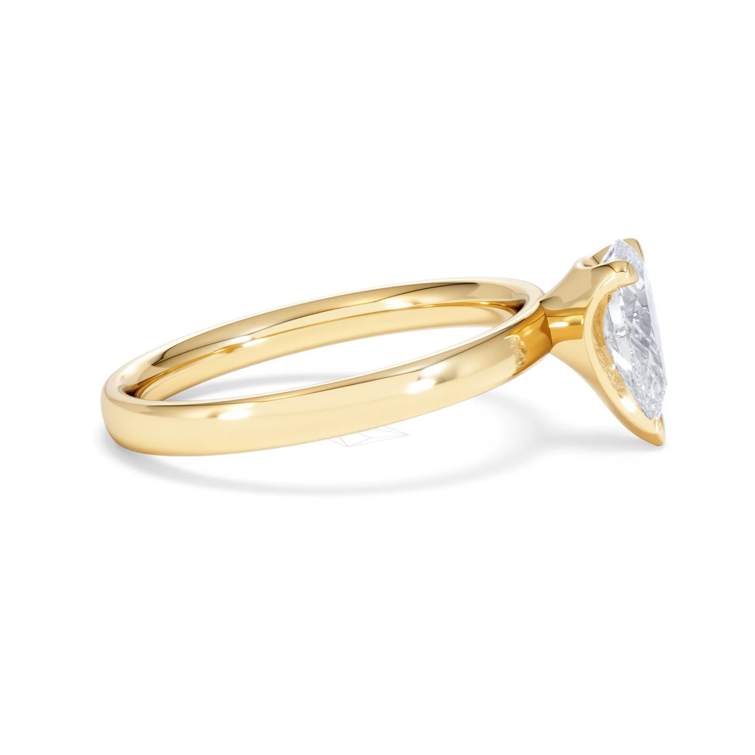 Origin 1.00ct Pear Cut Lab Diamond Solitaire Engagement Ring in 18K Yellow Gold - Image 26