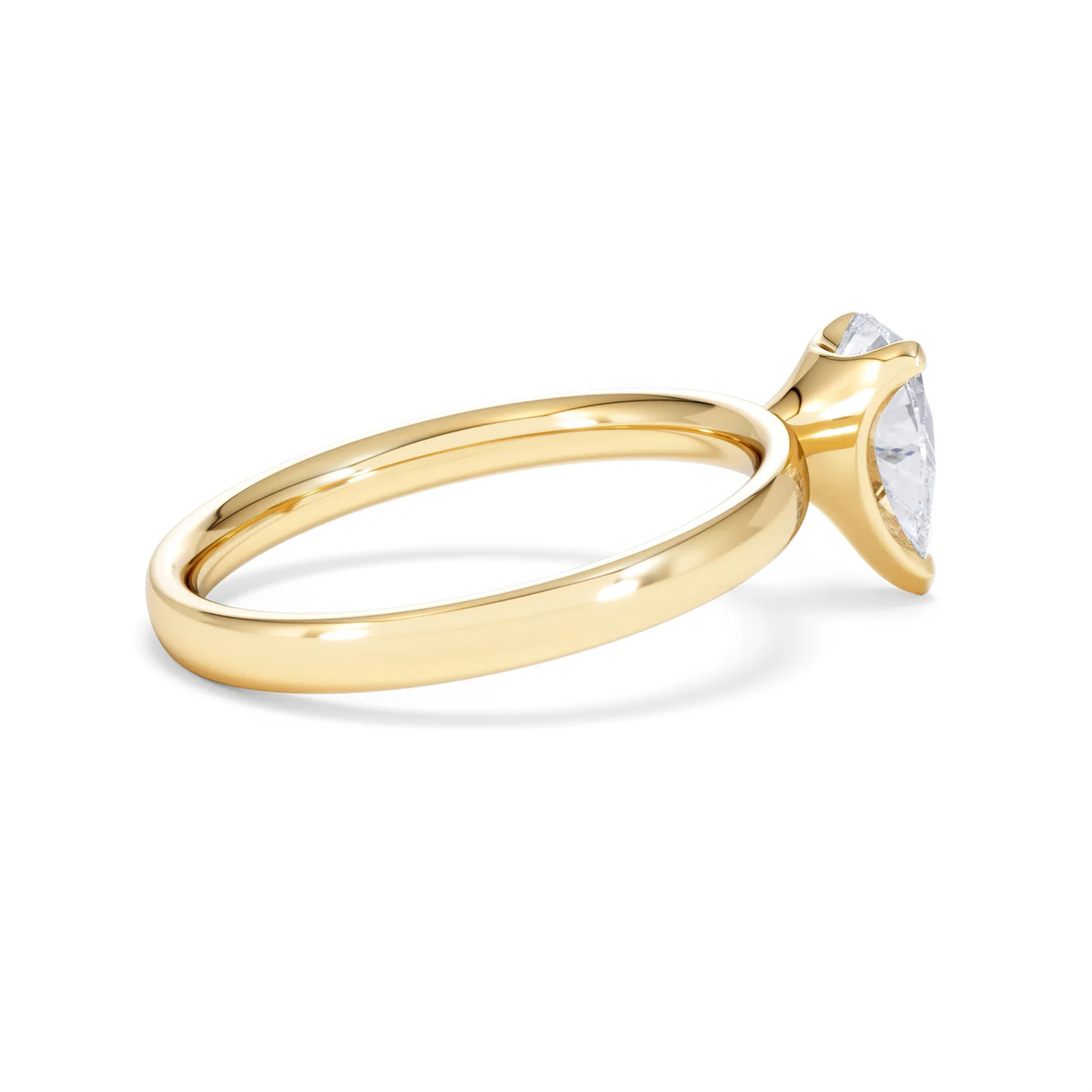 Origin 1.00ct Pear Cut Lab Diamond Solitaire Engagement Ring in 18K Yellow Gold - Image 32