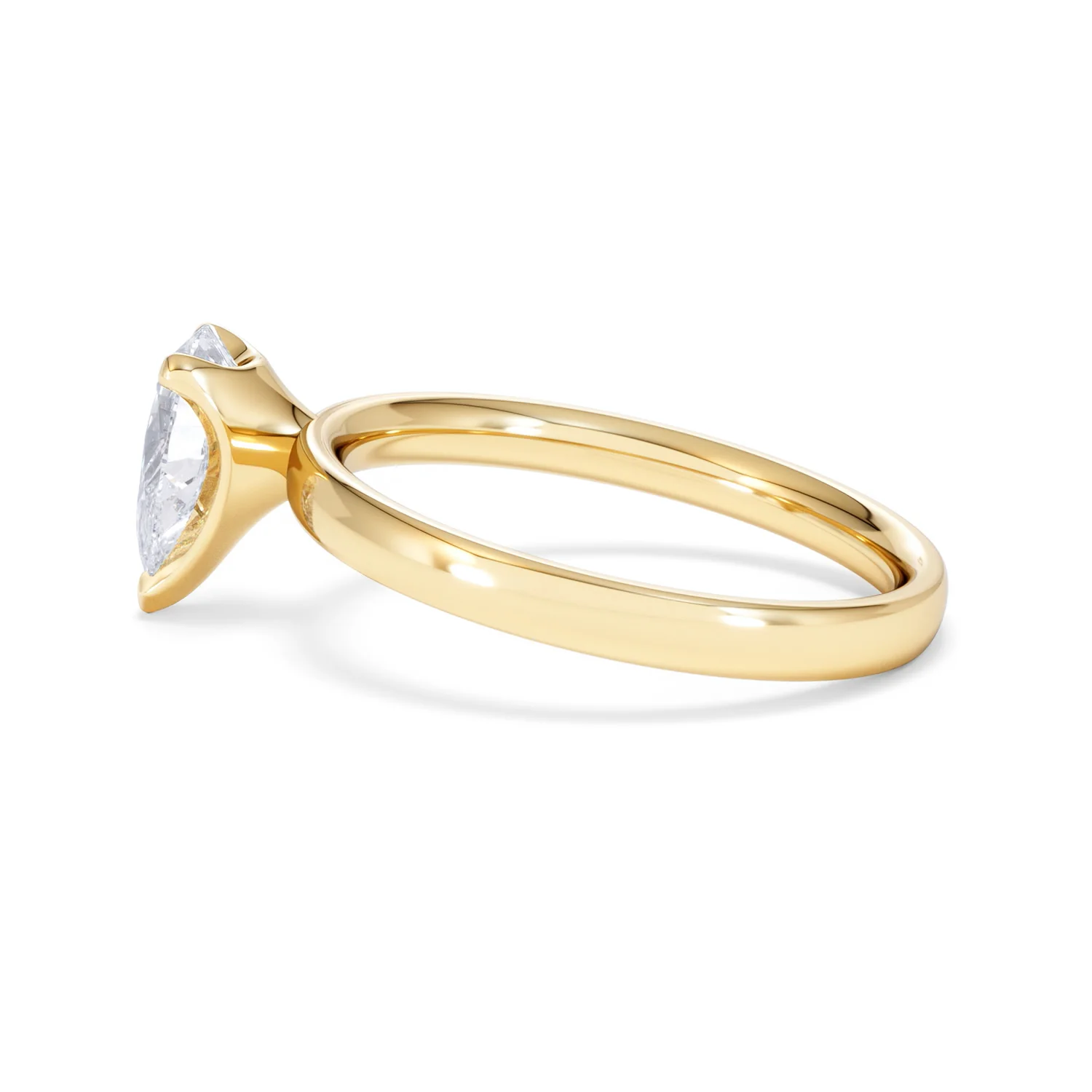 Origin 1.00ct Pear Cut Lab Diamond Solitaire Engagement Ring in 18K Yellow Gold - Image 66