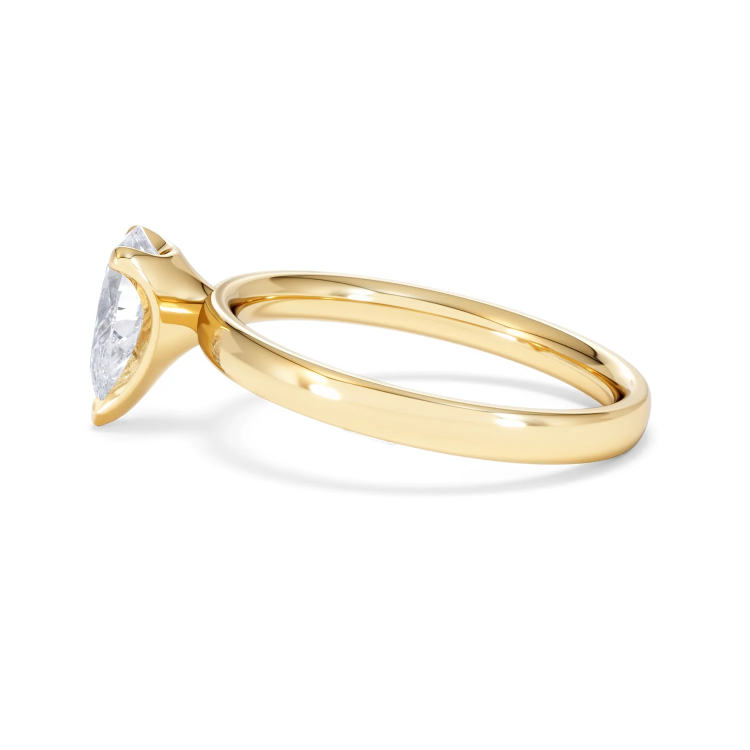 Origin 1.00ct Pear Cut Lab Diamond Solitaire Engagement Ring in 18K Yellow Gold - Image 67