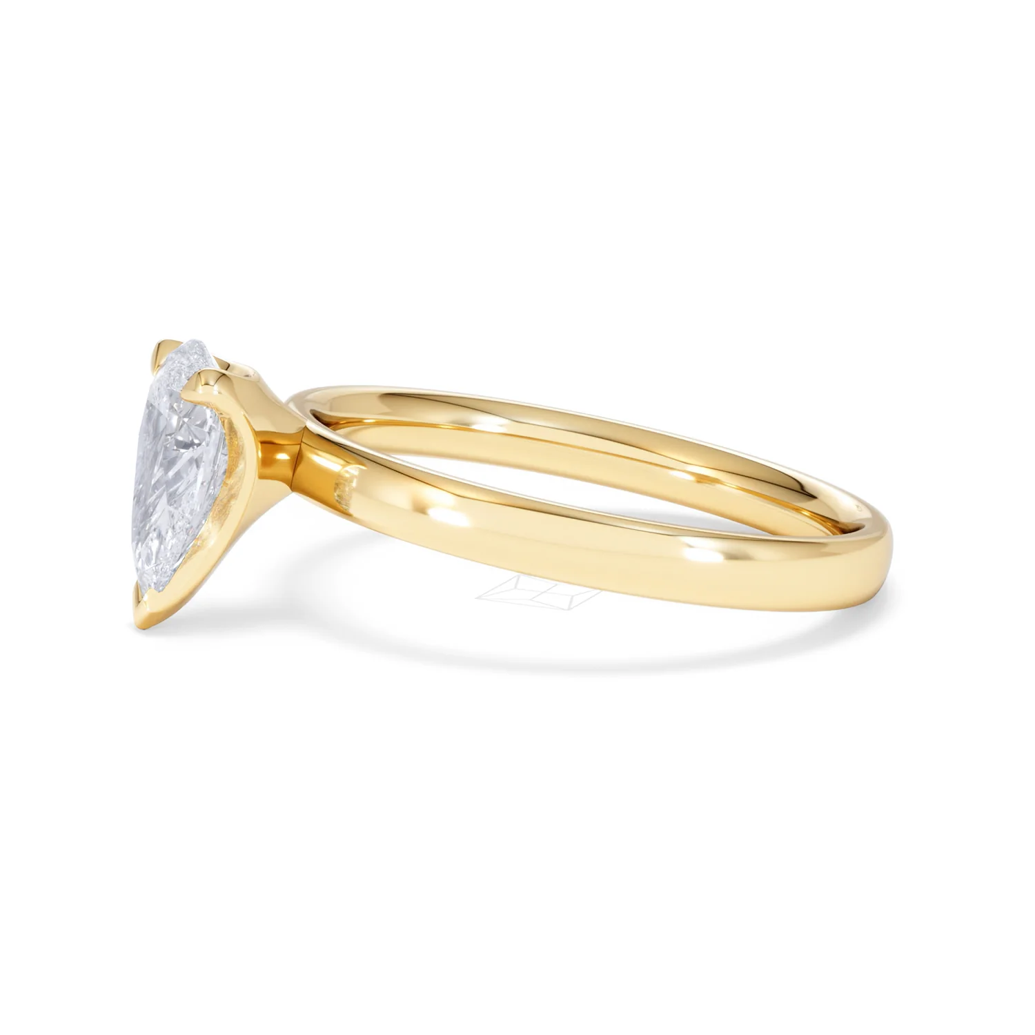 Origin 1.00ct Pear Cut Lab Diamond Solitaire Engagement Ring in 18K Yellow Gold - Image 72