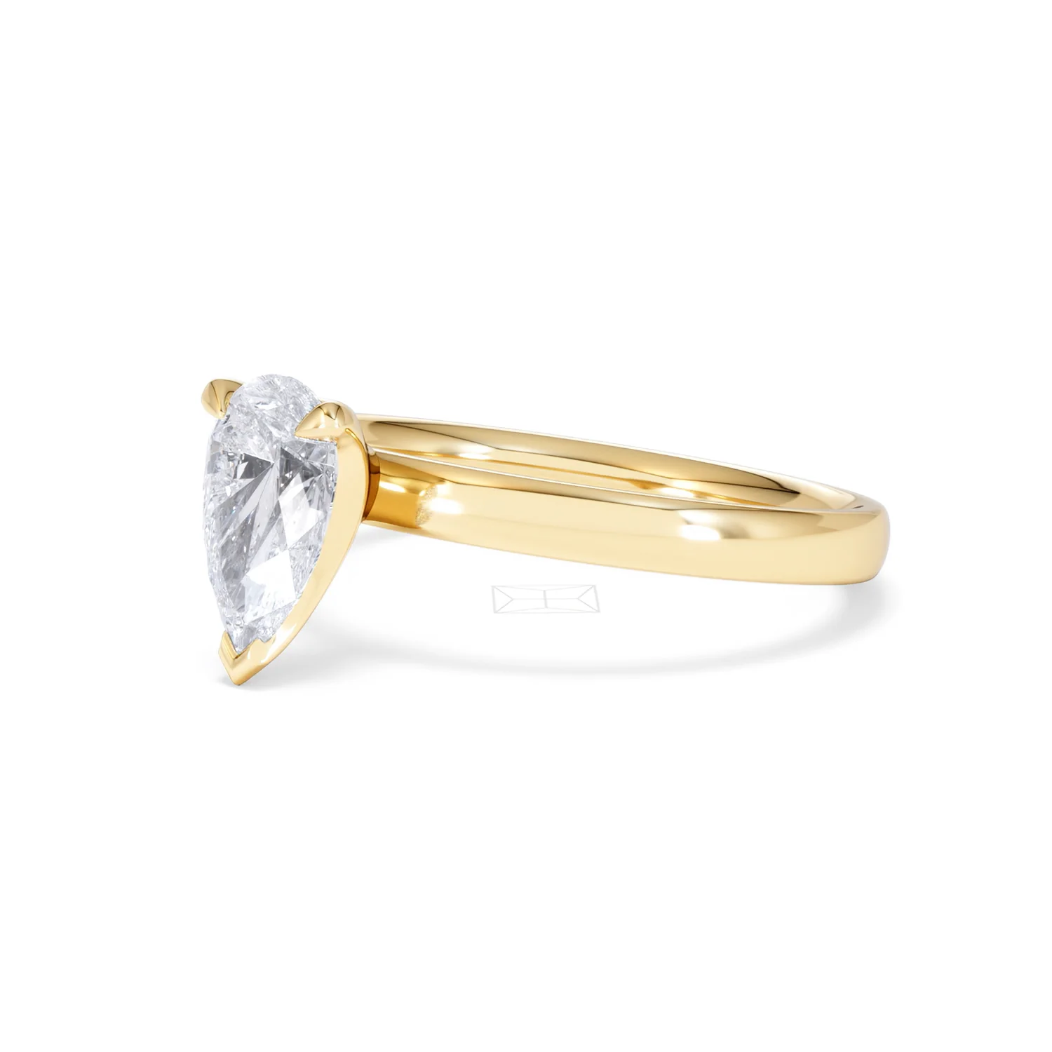 Origin 1.00ct Pear Cut Lab Diamond Solitaire Engagement Ring in 18K Yellow Gold - Image 78