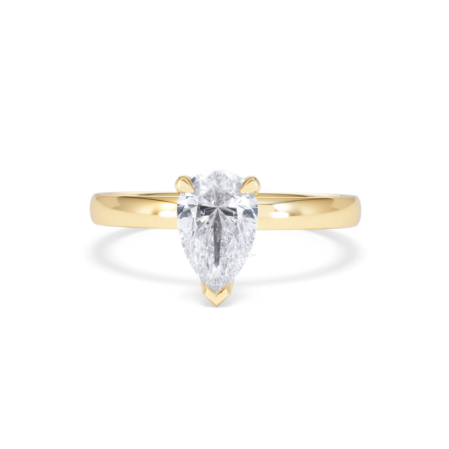 Origin 1.00ct Pear Cut Lab Diamond Solitaire Engagement Ring in 18K Yellow Gold - Image 87