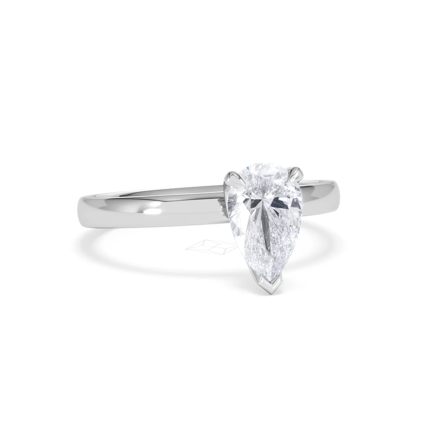 Origin 1.00ct Pear Cut Lab Diamond Solitaire Engagement Ring in Platinum - Image 11