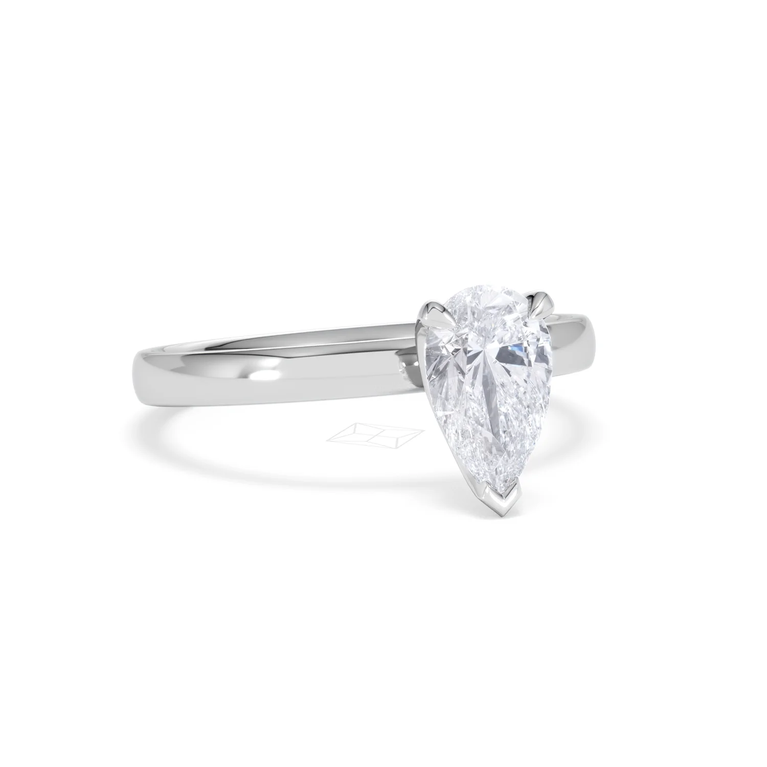 Origin 1.00ct Pear Cut Lab Diamond Solitaire Engagement Ring in Platinum - Image 12