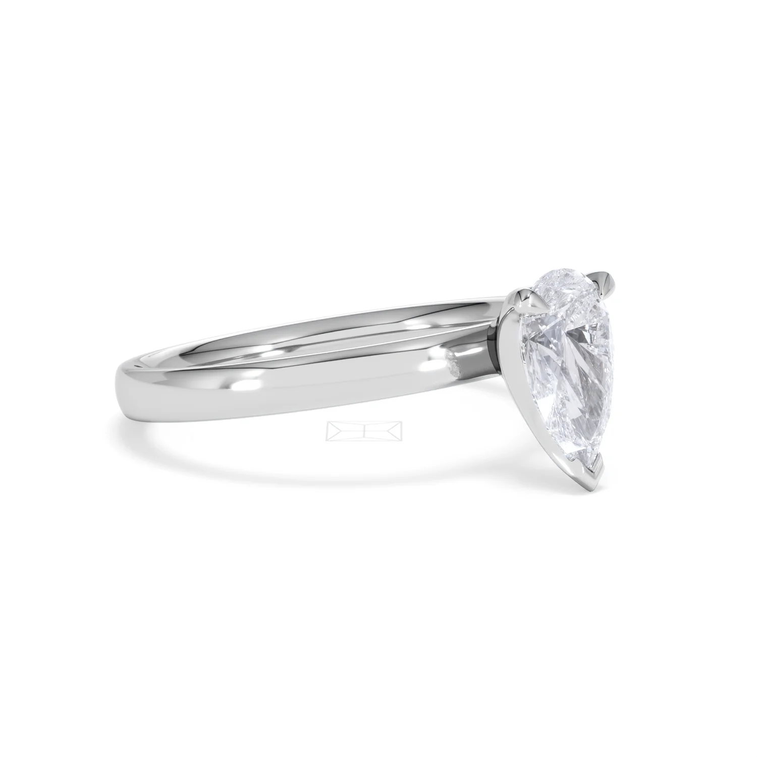 Origin 1.00ct Pear Cut Lab Diamond Solitaire Engagement Ring in Platinum - Image 17