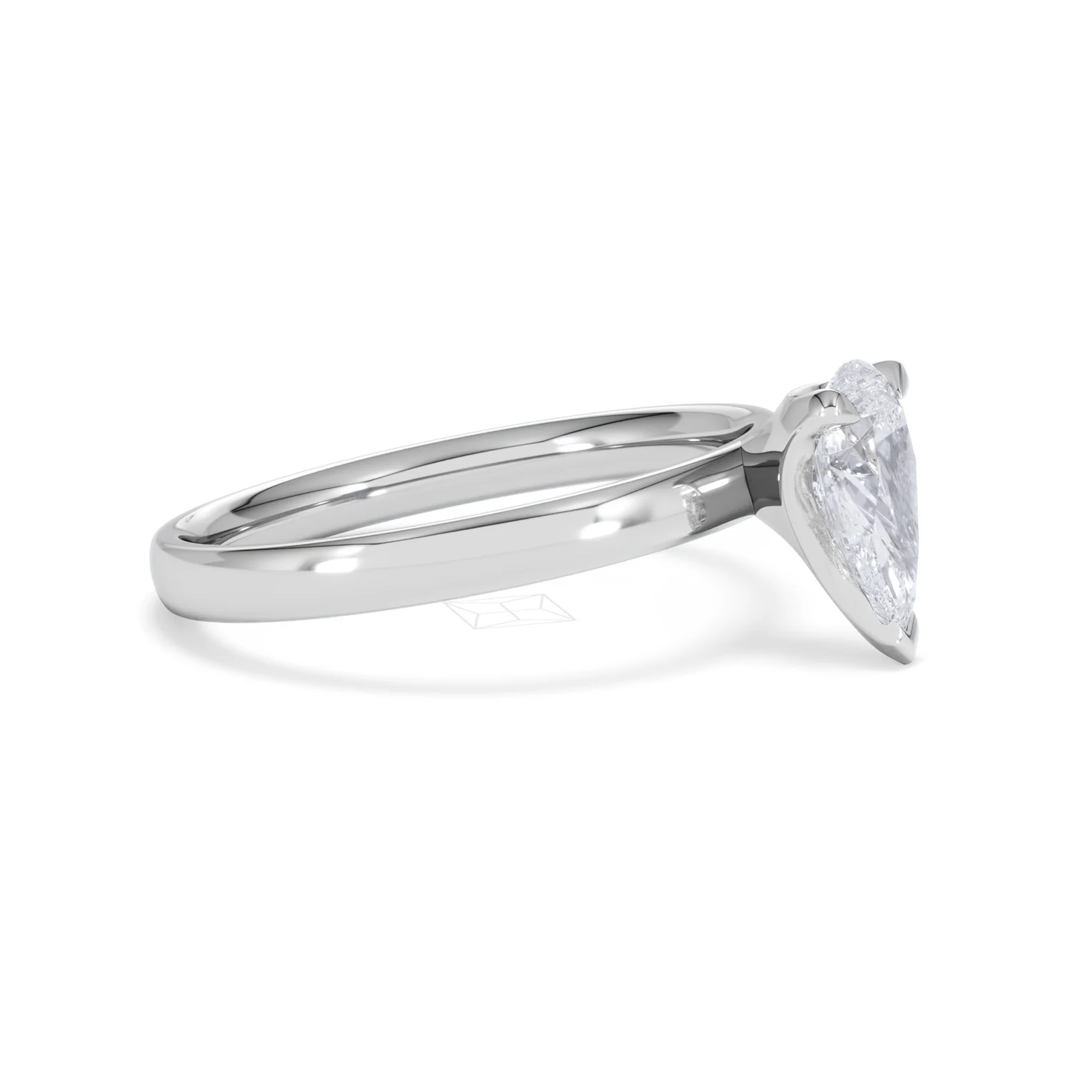 Origin 1.00ct Pear Cut Lab Diamond Solitaire Engagement Ring in Platinum - Image 21