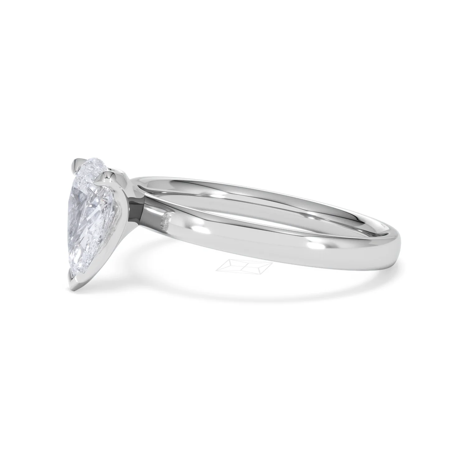 Origin 1.00ct Pear Cut Lab Diamond Solitaire Engagement Ring in Platinum - Image 73