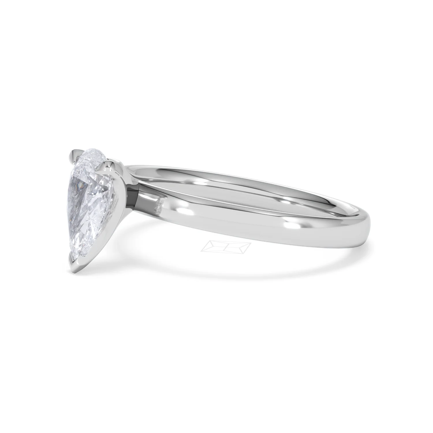 Origin 1.00ct Pear Cut Lab Diamond Solitaire Engagement Ring in Platinum - Image 74