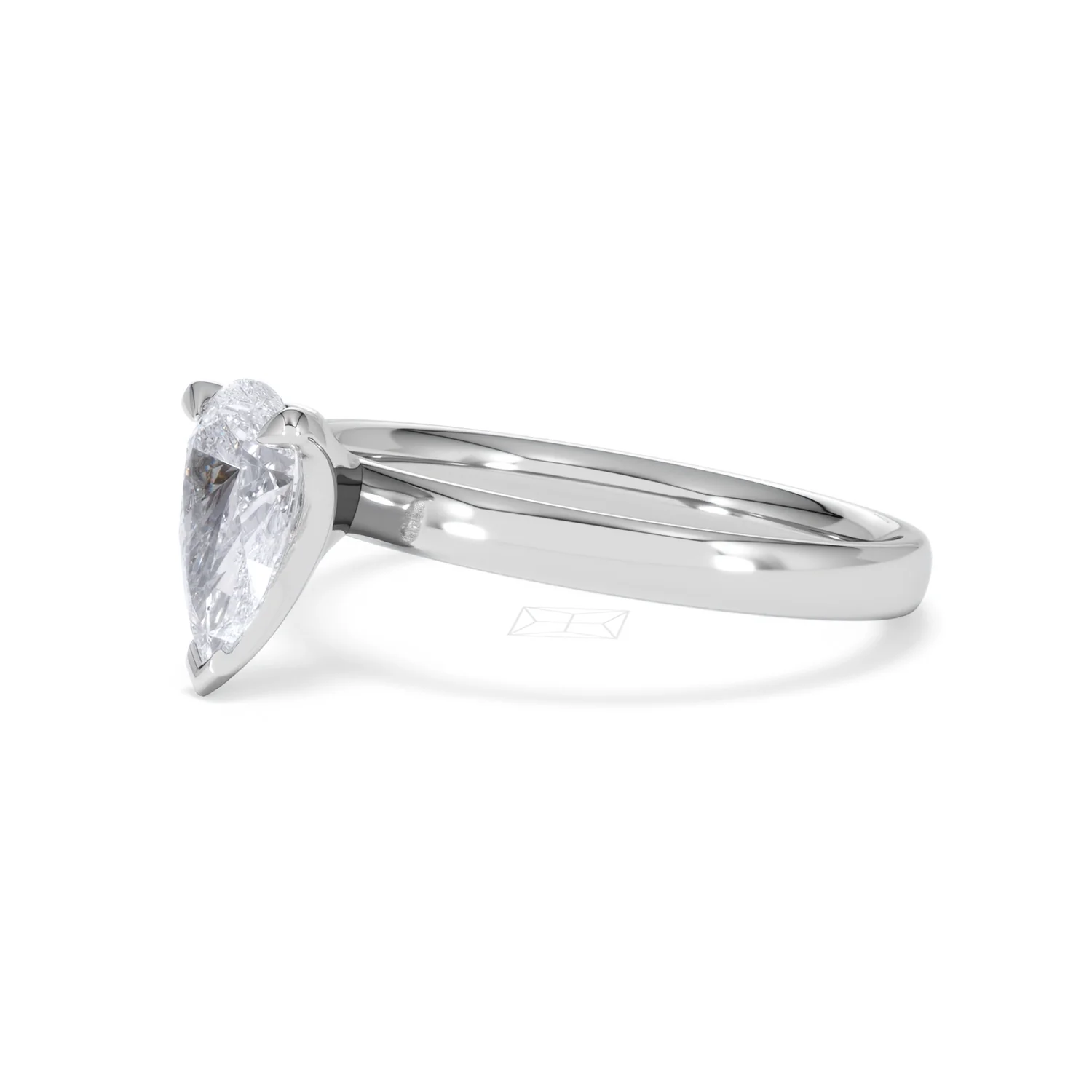 Origin 1.00ct Pear Cut Lab Diamond Solitaire Engagement Ring in Platinum - Image 75