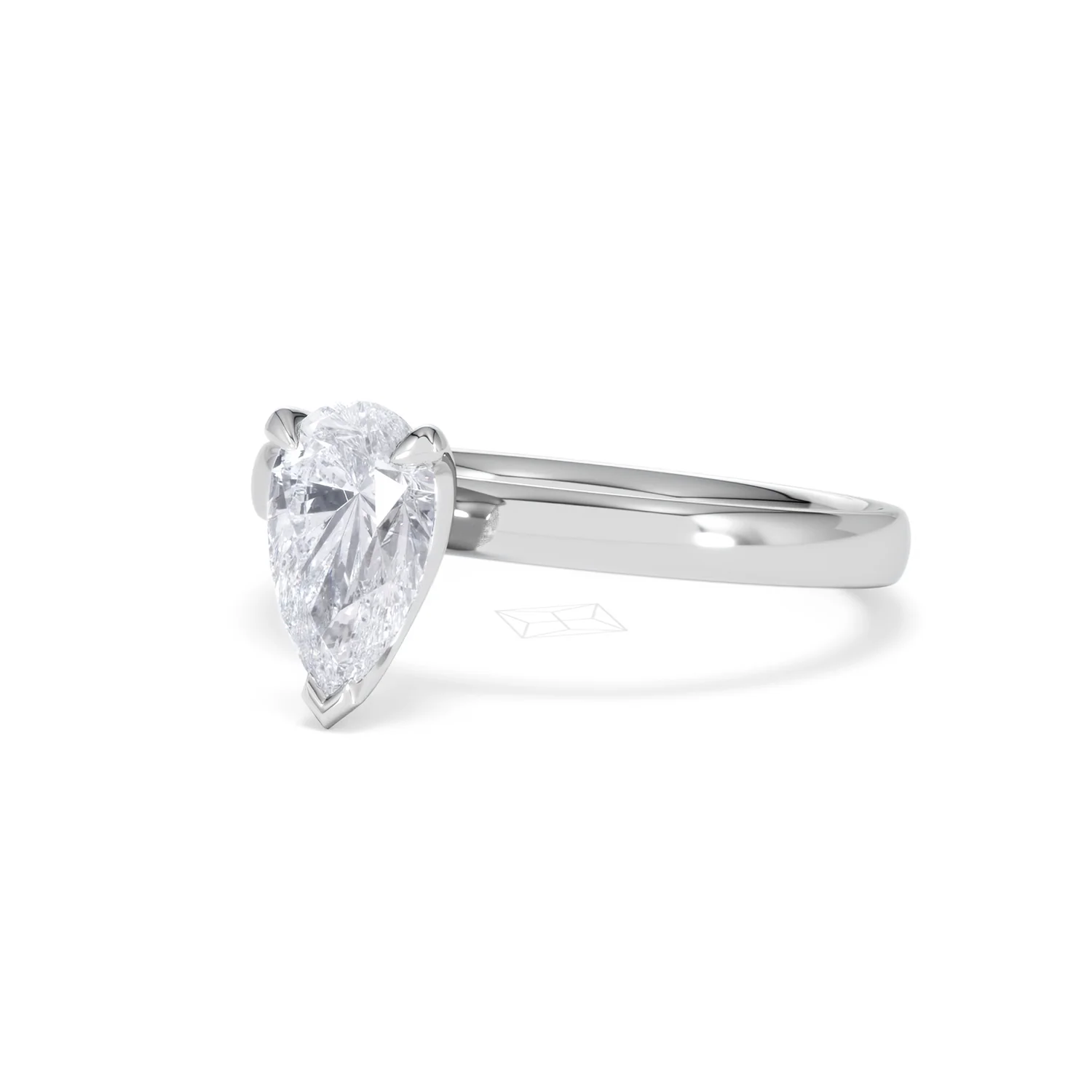 Origin 1.00ct Pear Cut Lab Diamond Solitaire Engagement Ring in Platinum - Image 80