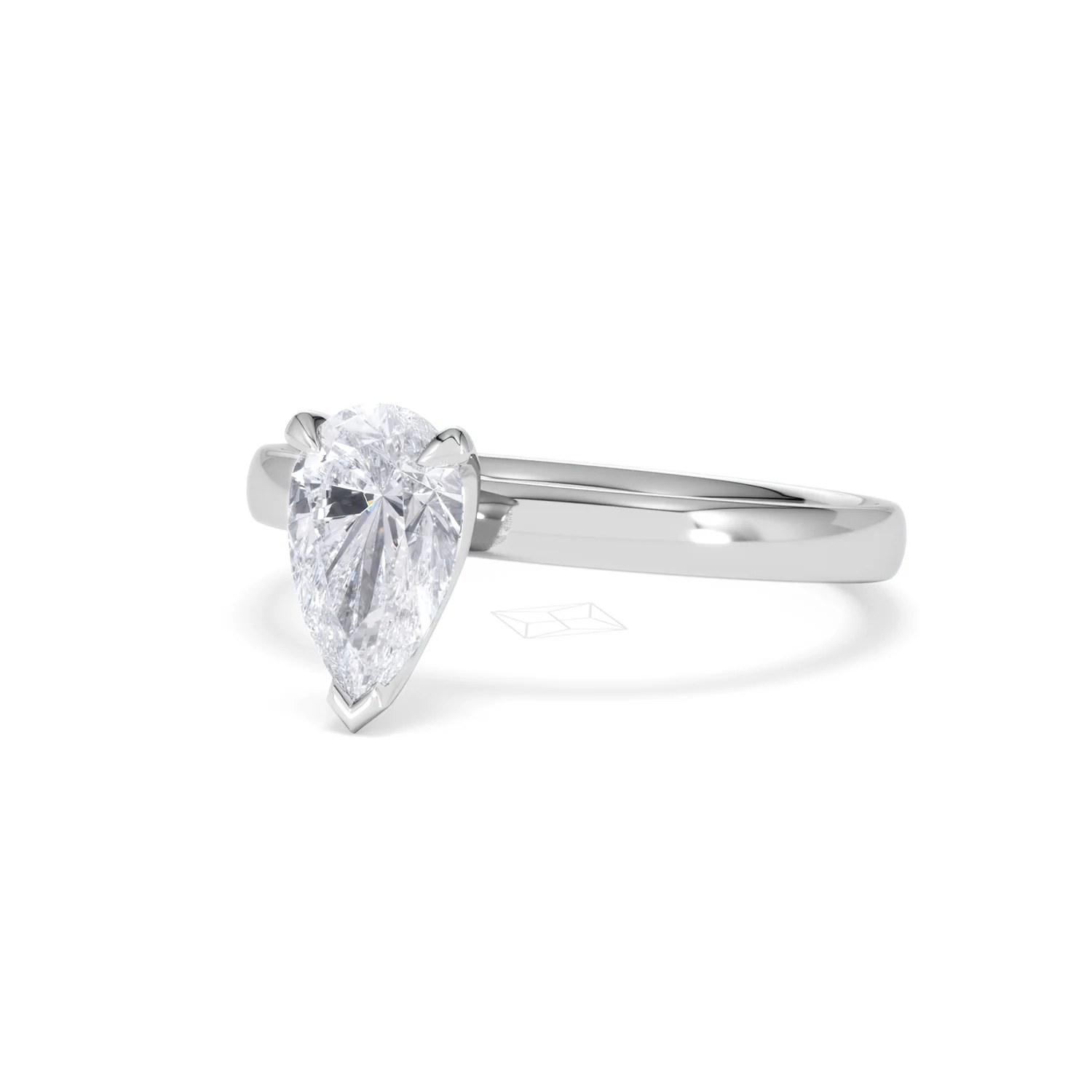 Origin 1.00ct Pear Cut Lab Diamond Solitaire Engagement Ring in Platinum - Image 81