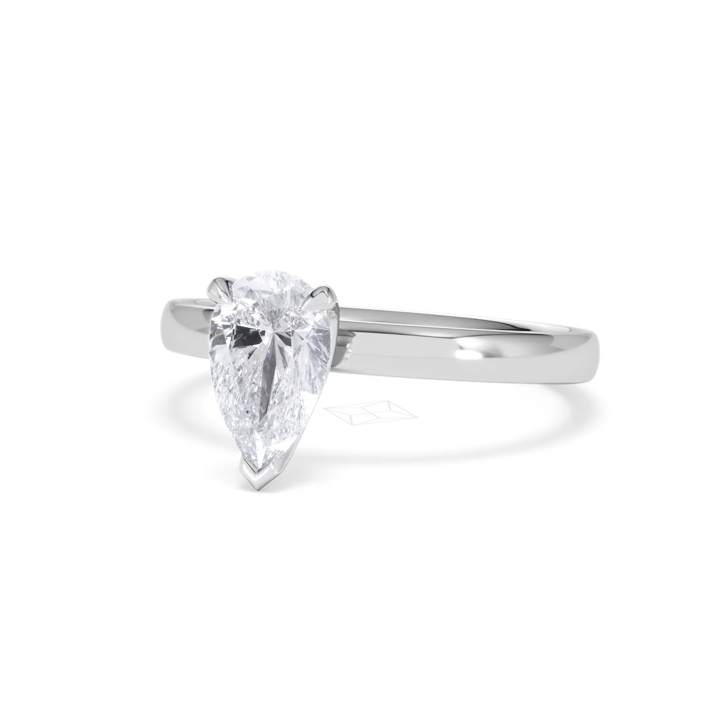 Origin 1.00ct Pear Cut Lab Diamond Solitaire Engagement Ring in Platinum - Image 82